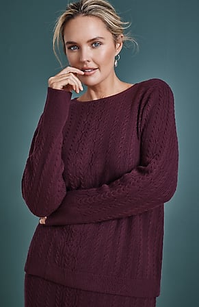 Image for Cabled Sweater Pullover