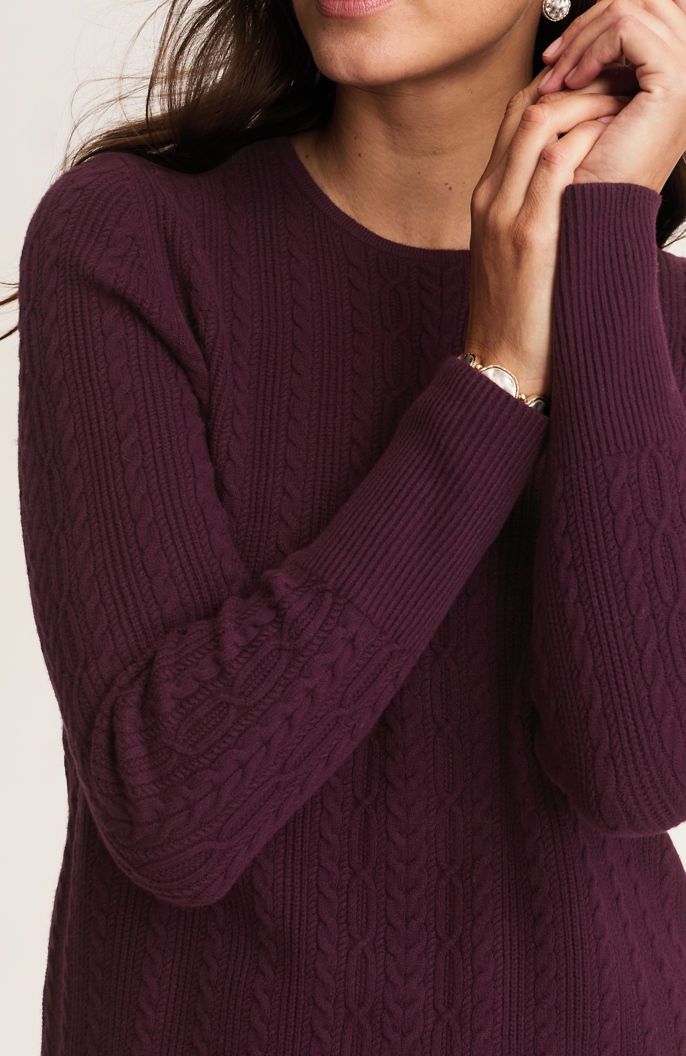 cabled sweater pullover