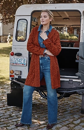 Image for Mixed-Texture Shawl-Collar Cardi