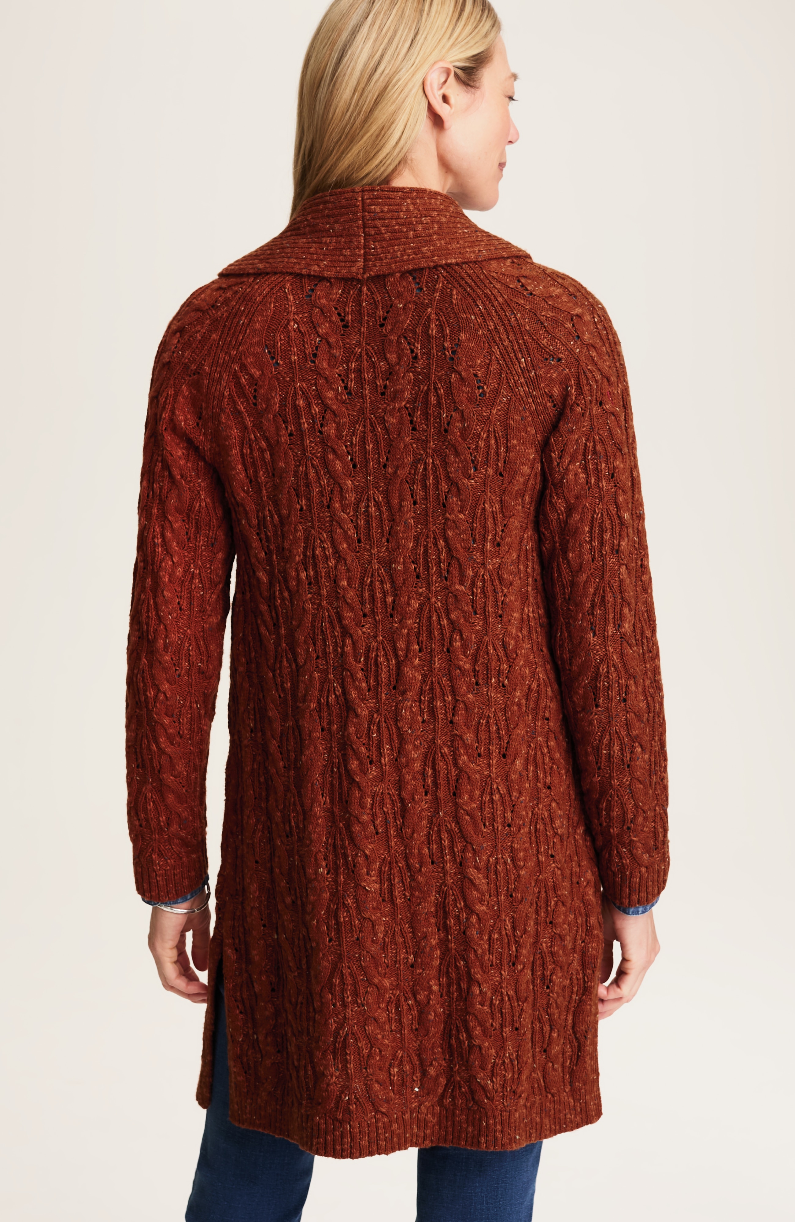 MIXED-TEXTURE SHAWL-COLLAR CARDI | JJill