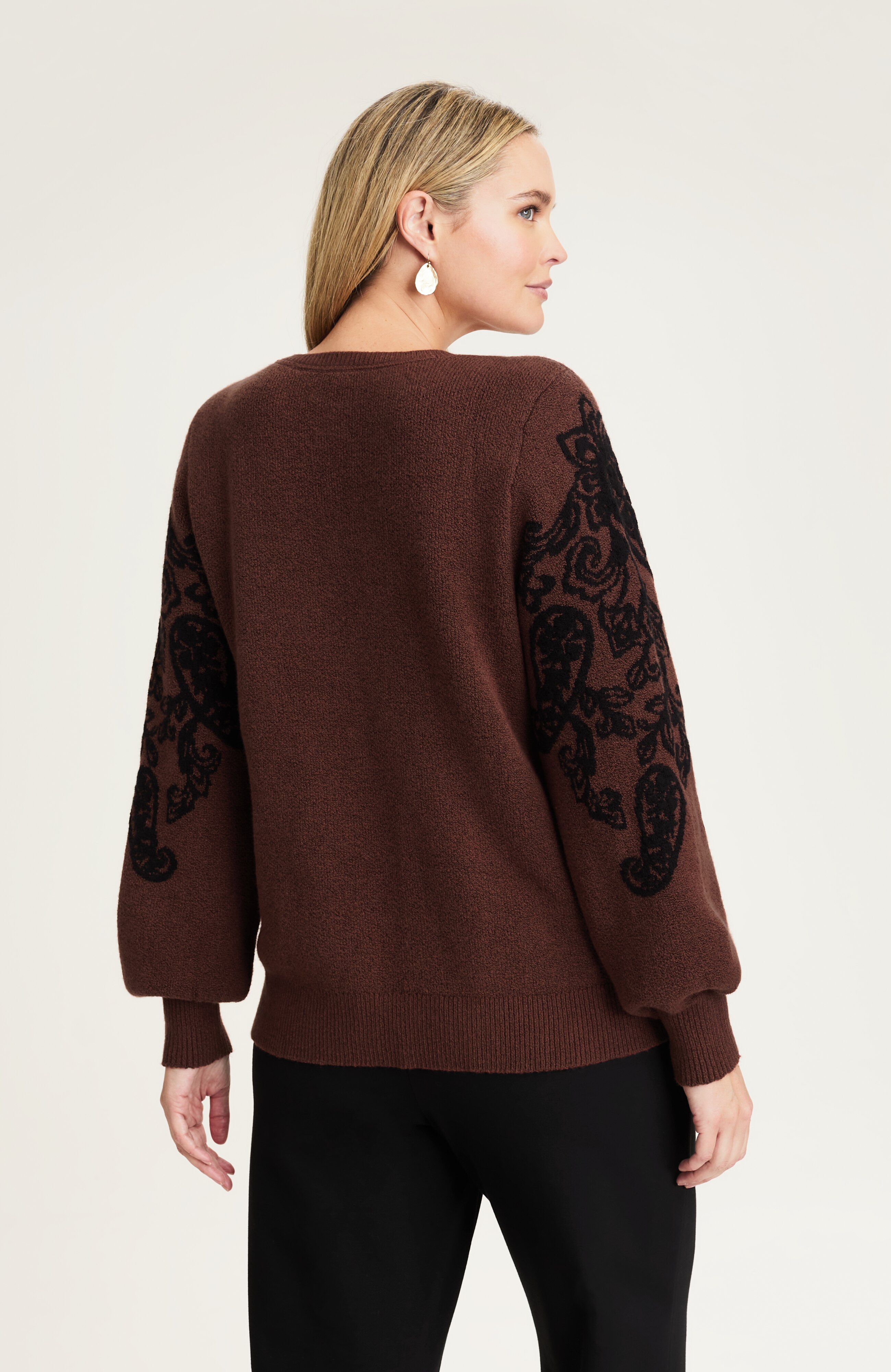 Paisley-Sleeve Sweater | JJill