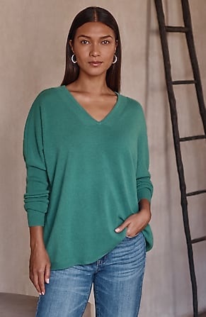 Image for Pure Jill Recycled Cashmere V-Neck Sweater
