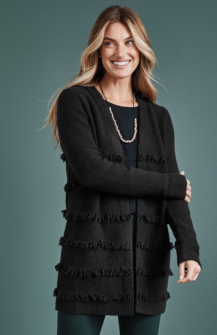 Primary view of the fringed cardi