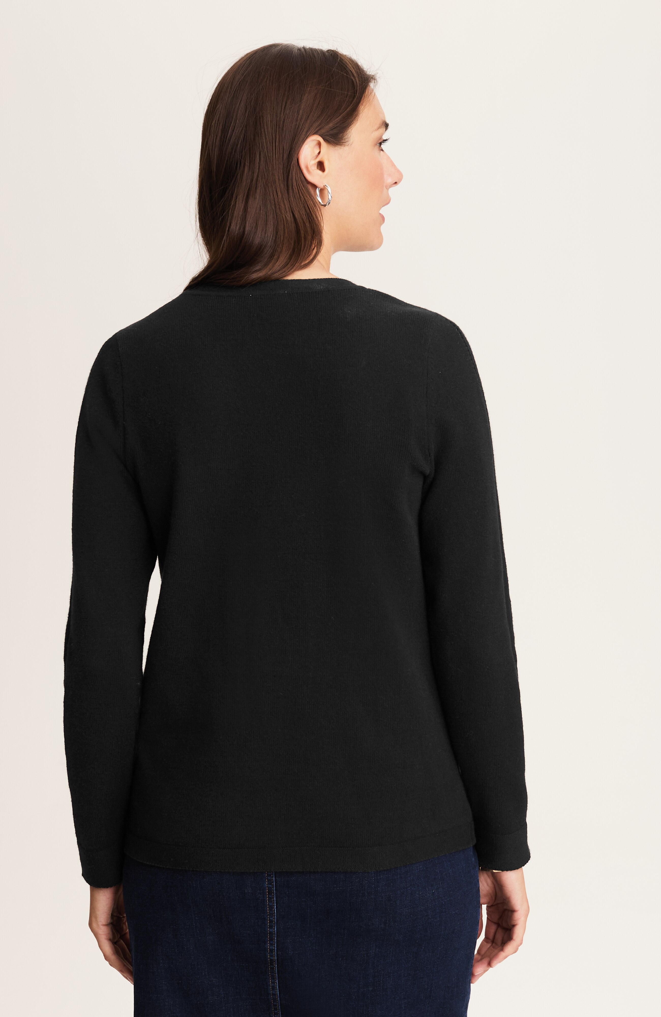 JEWELED-BUTTON-SHOULDER SWEATER | JJill