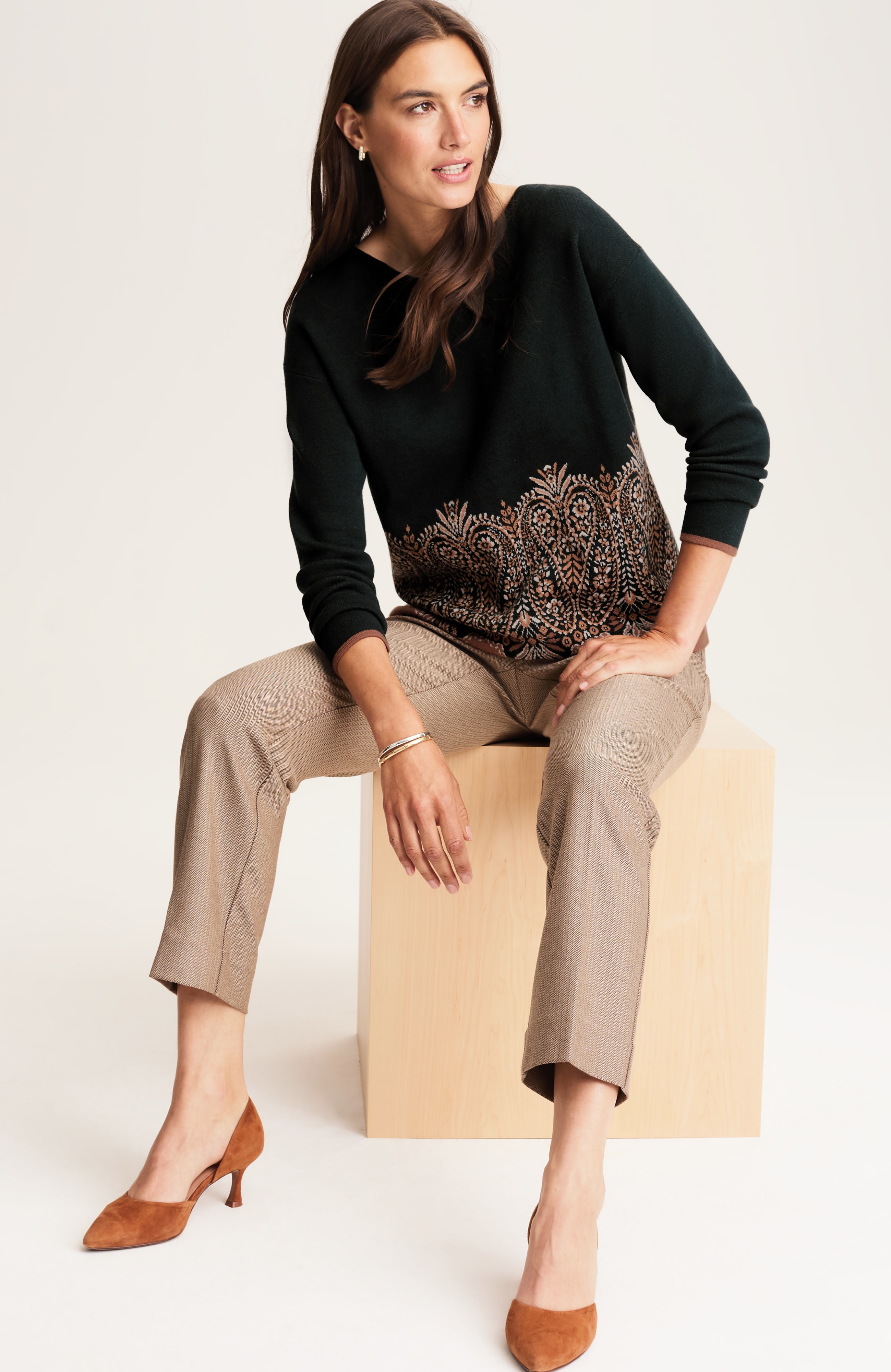 paisley pullover sweater