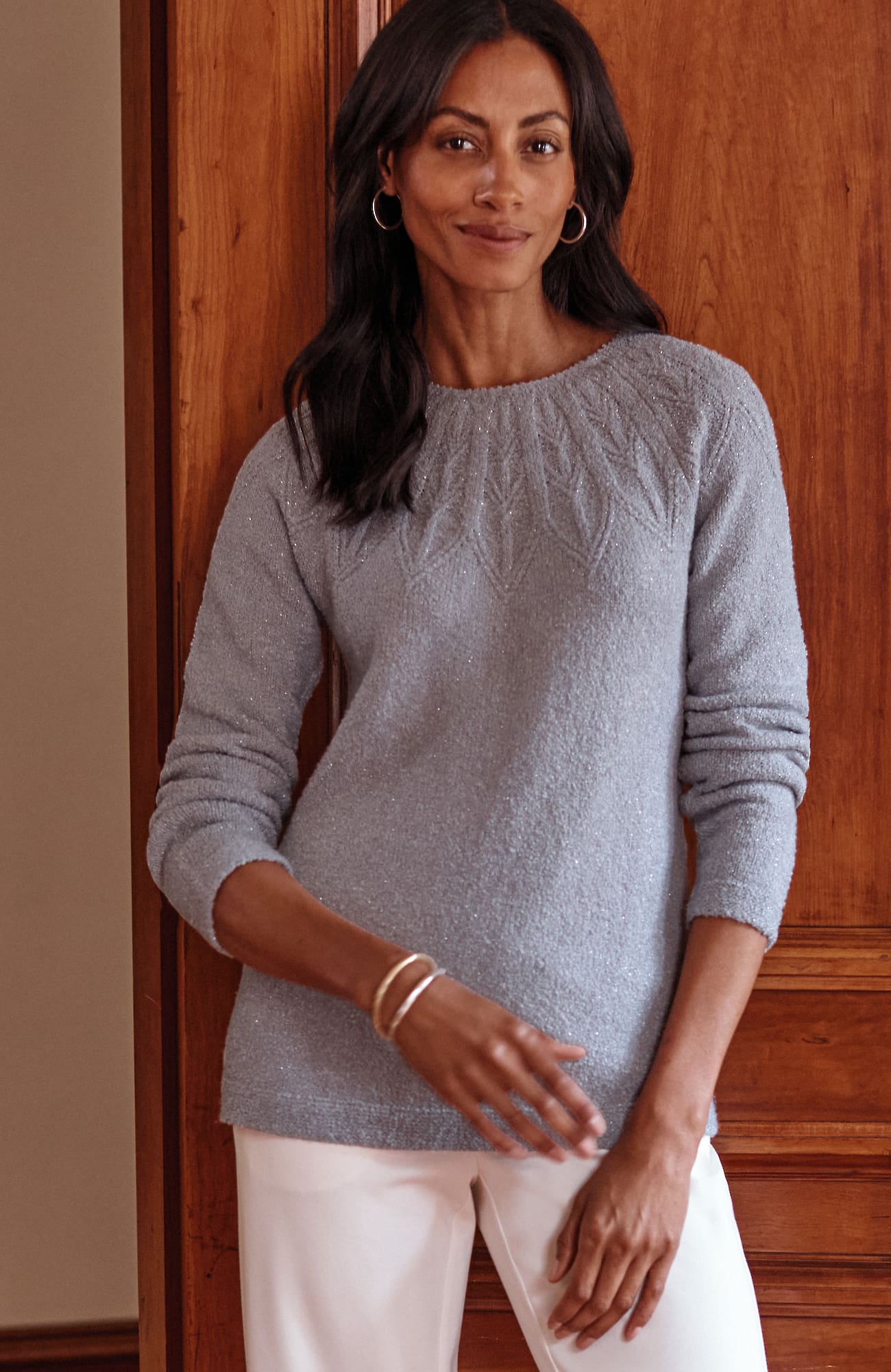 Jjill J.jill Metallic-stitched Pullover Sweater