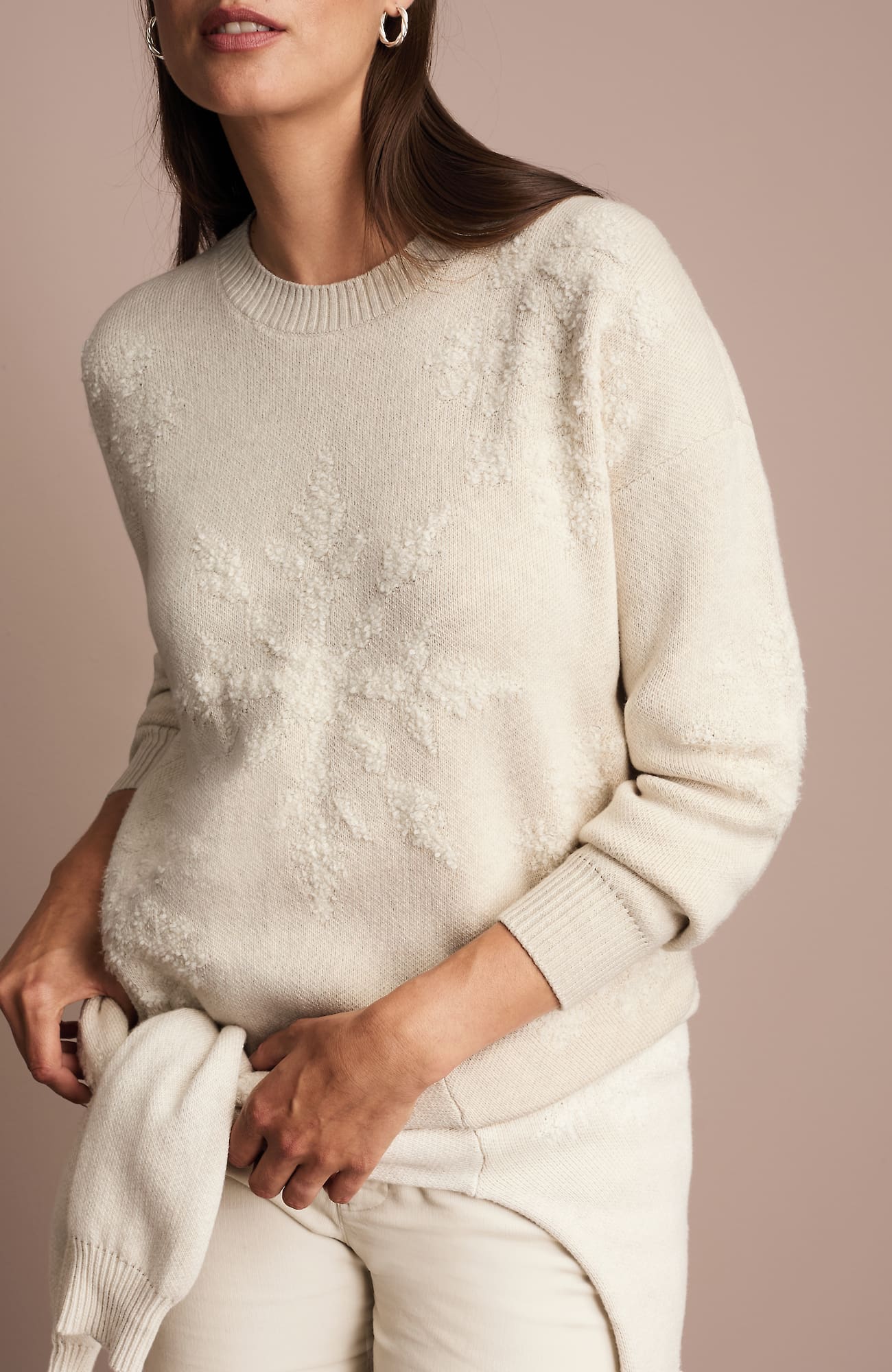 Jjill J.jill Textured-stitched Snowflake Sweater