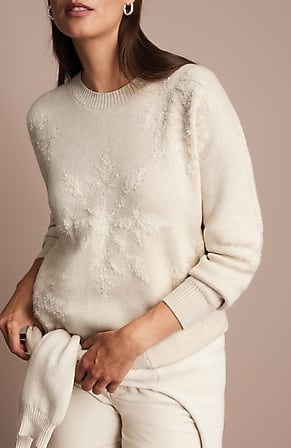 Image for Textured-Stitched Snowflake Sweater