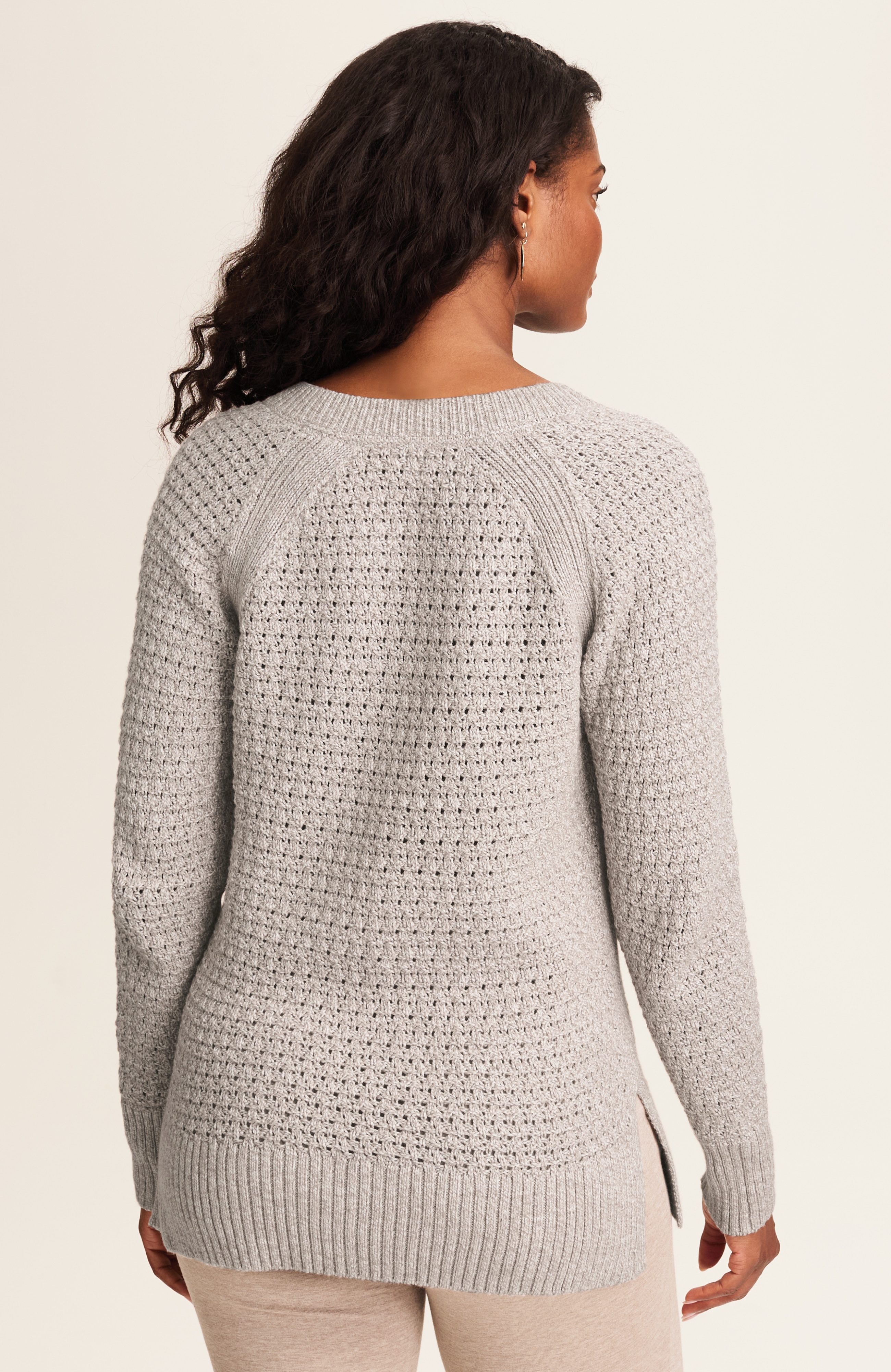 pure jill open-texture sweater