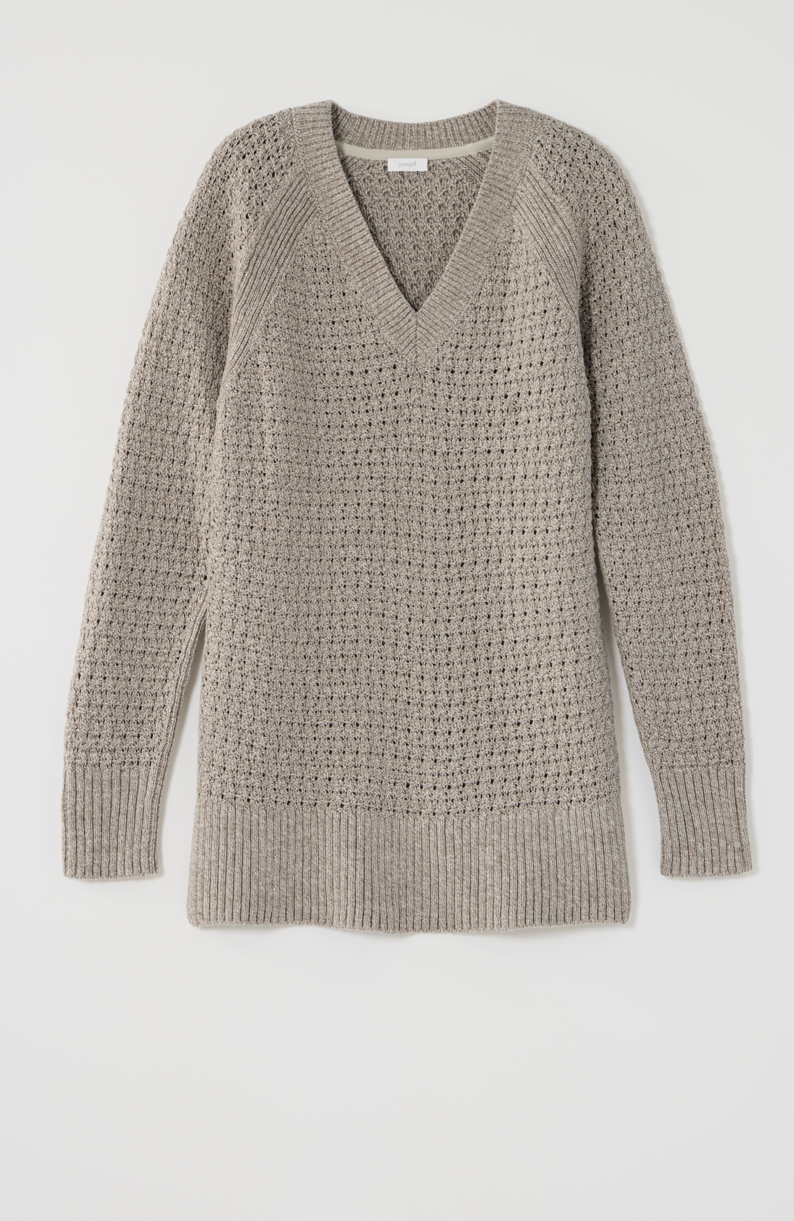 pure jill open-texture sweater