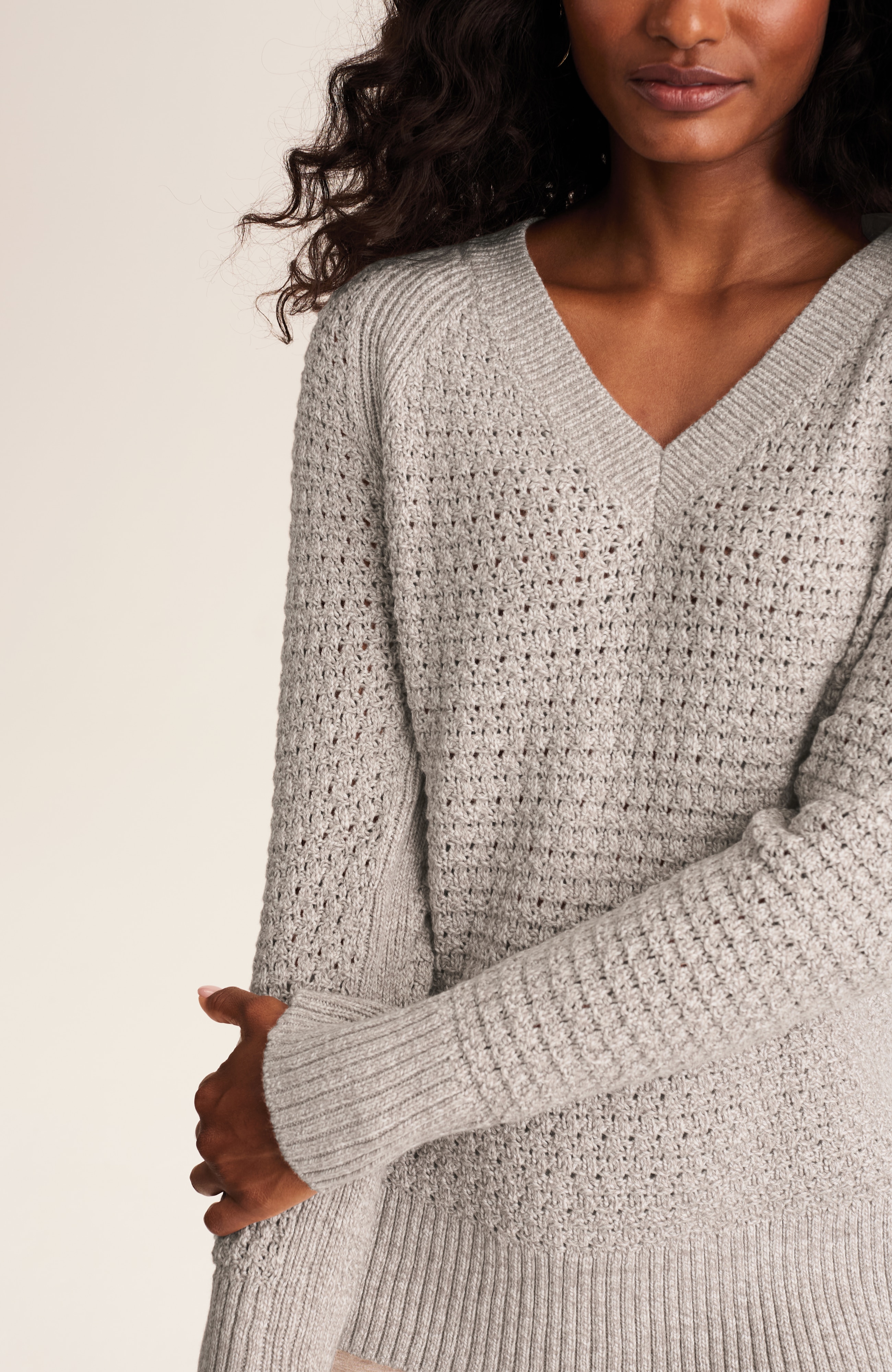 pure jill open-texture sweater