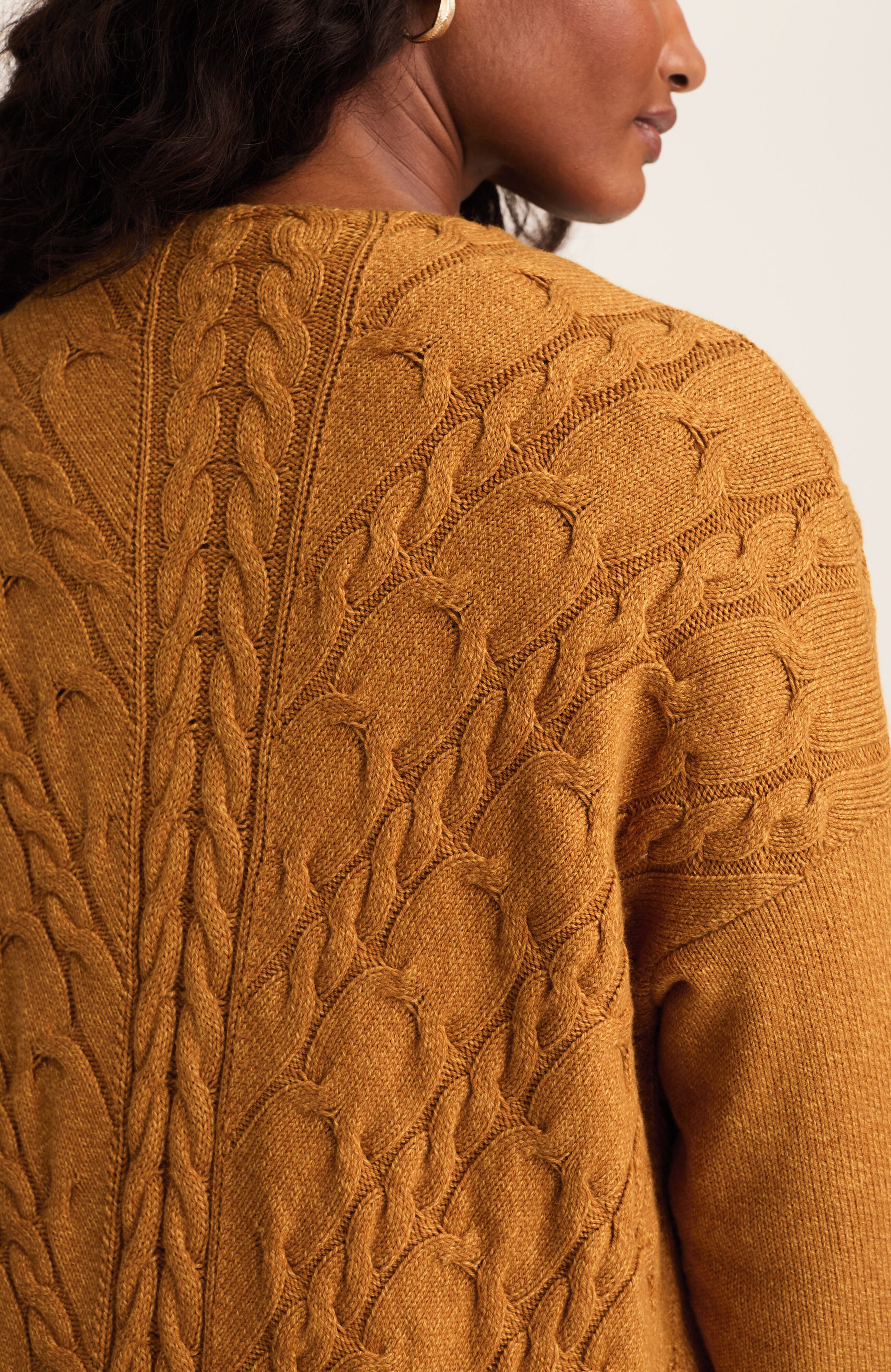 pure jill cabled open-front cardi