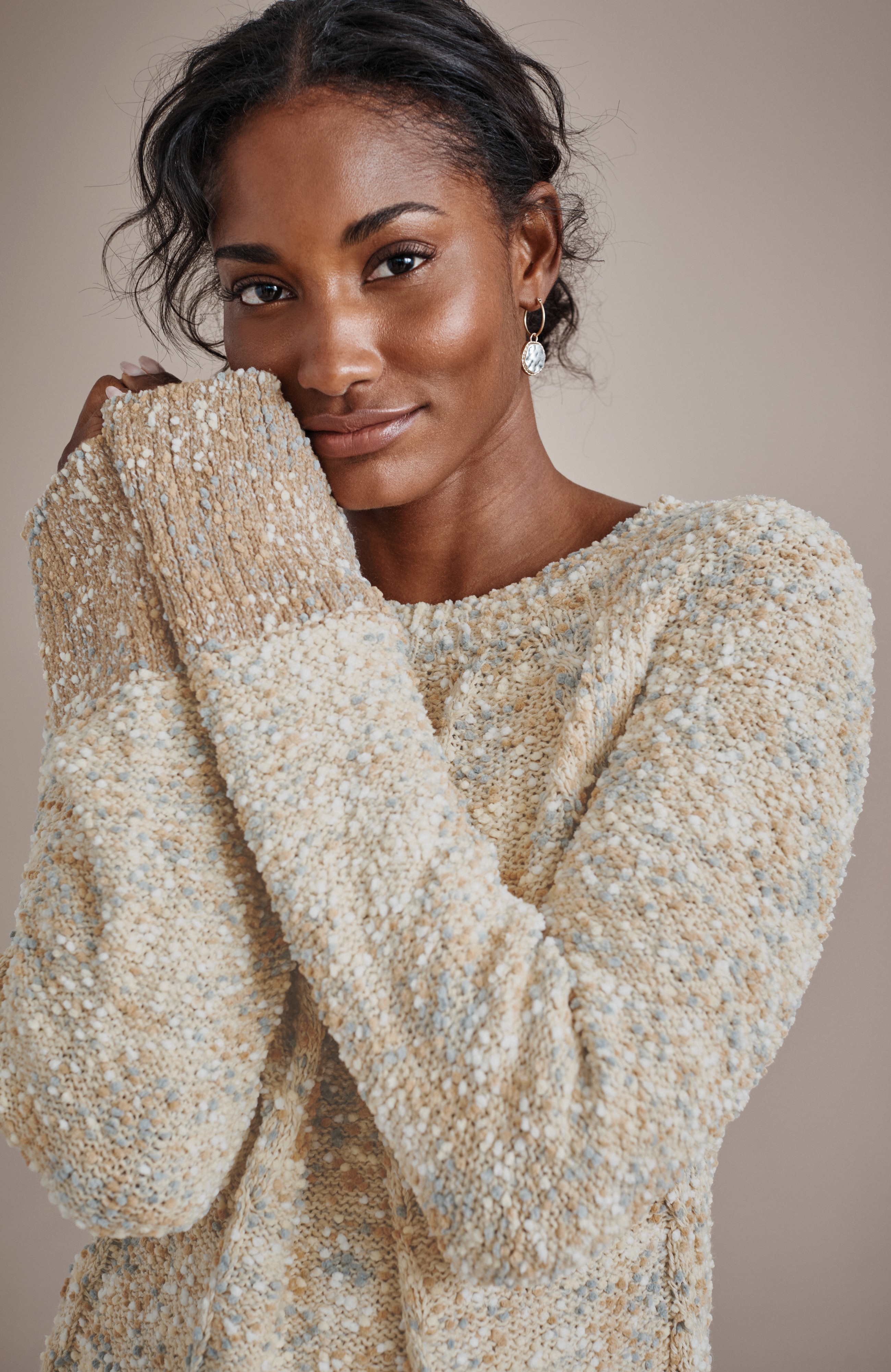 pure jill textured-stitch pullover sweater