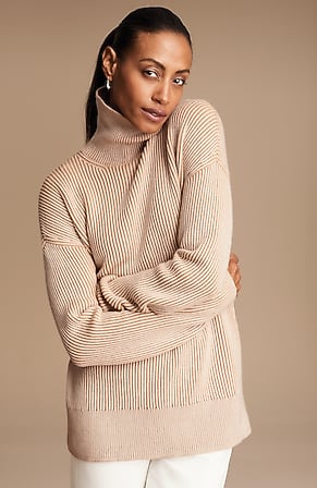 Image for Pure Jill Textured Ribbed-Knit Sweater