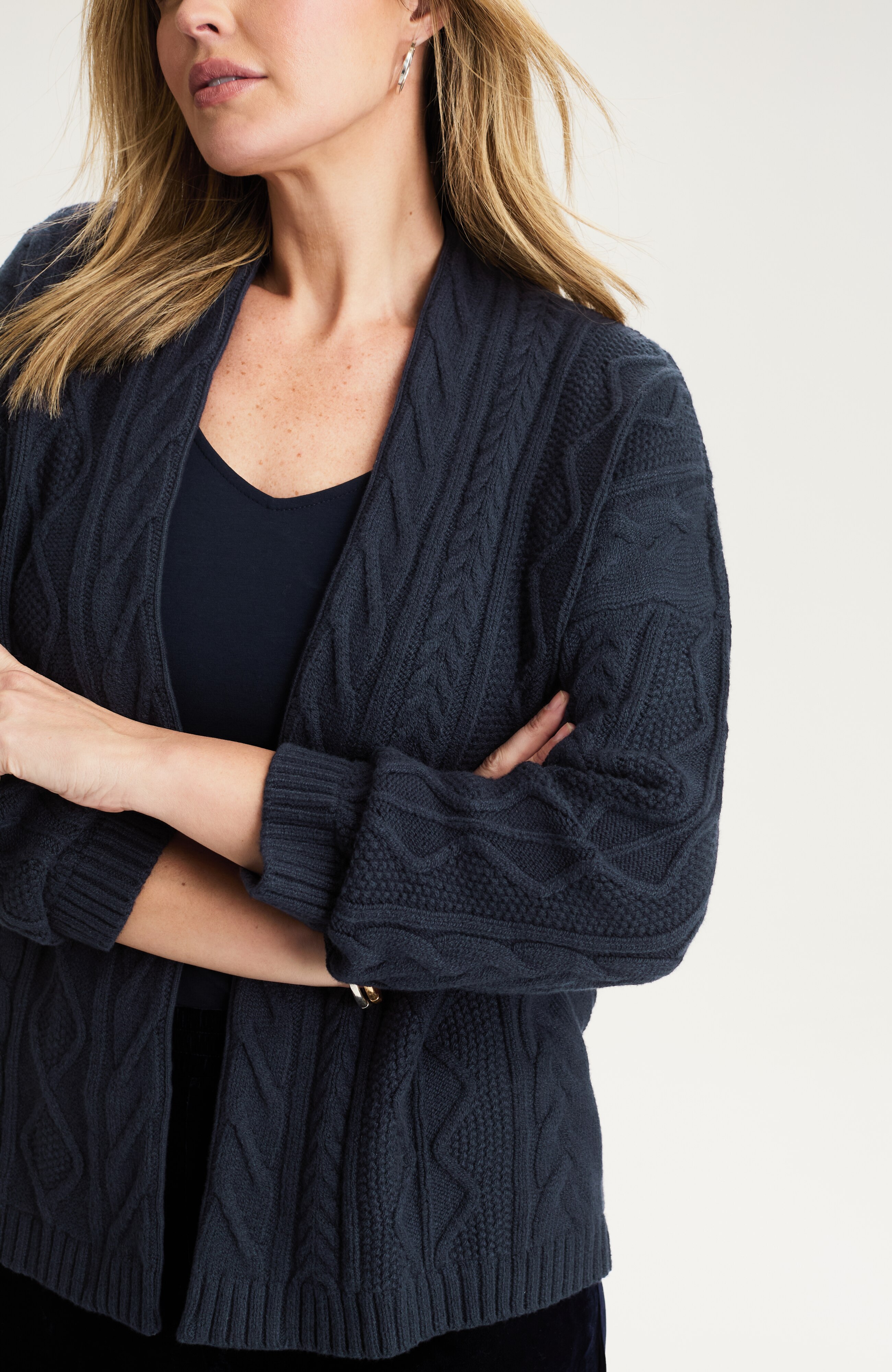 mixed-cable cardi