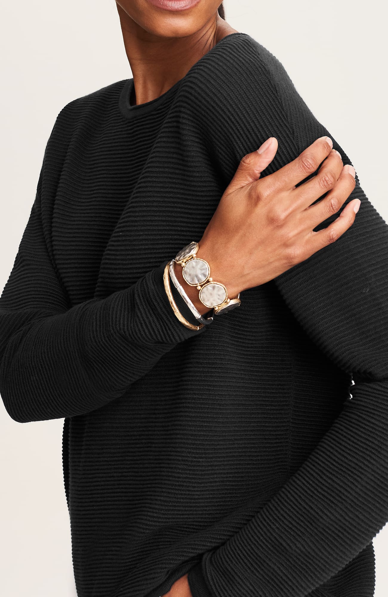 Jjill J.jill Wearever Ottoman-textured Sweater In Black