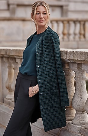 Image for Wearever Plaid Snap-Front Cardi
