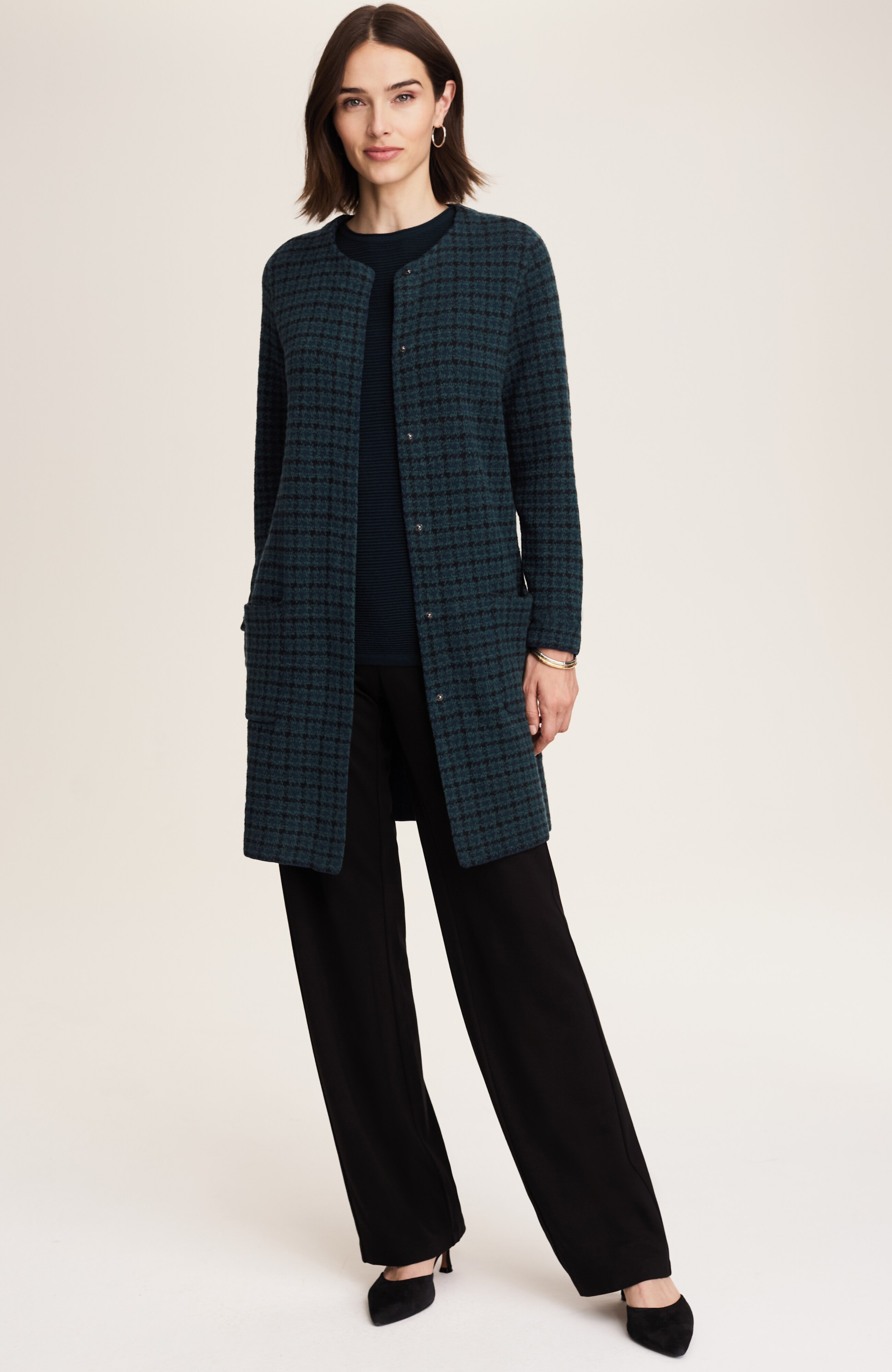 WEAREVER PLAID SNAP-FRONT CARDI | JJill