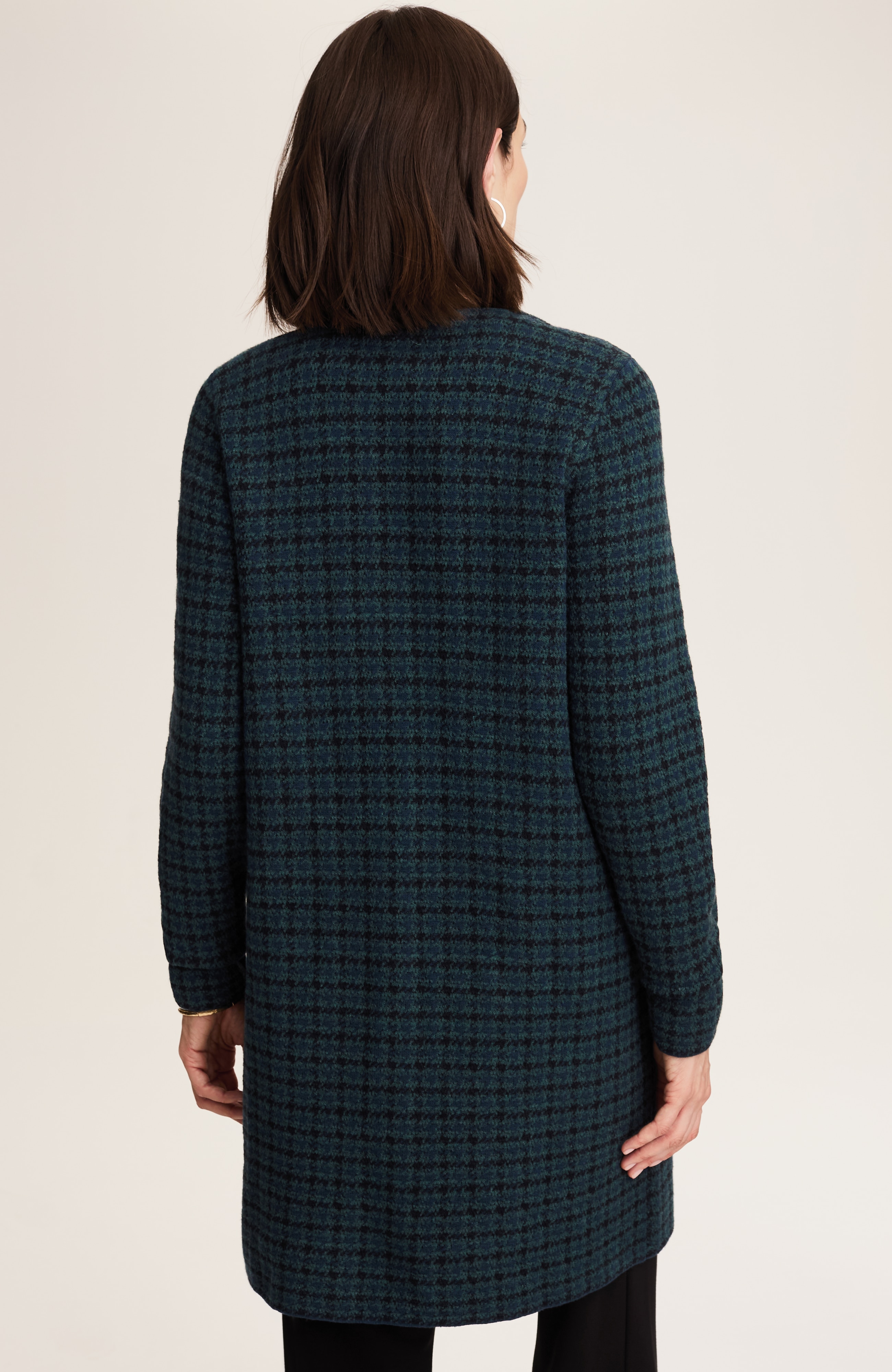 wearever plaid snap-front cardi