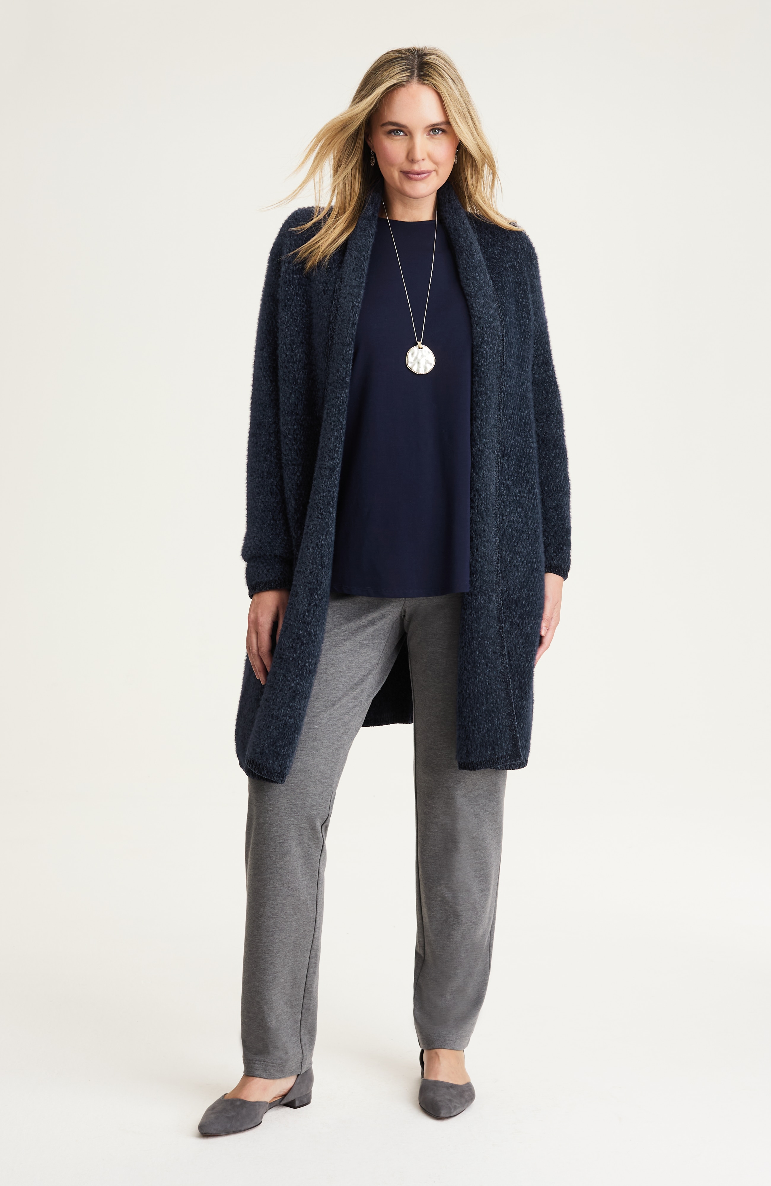 pure jill luxe-chenille open-front cardi