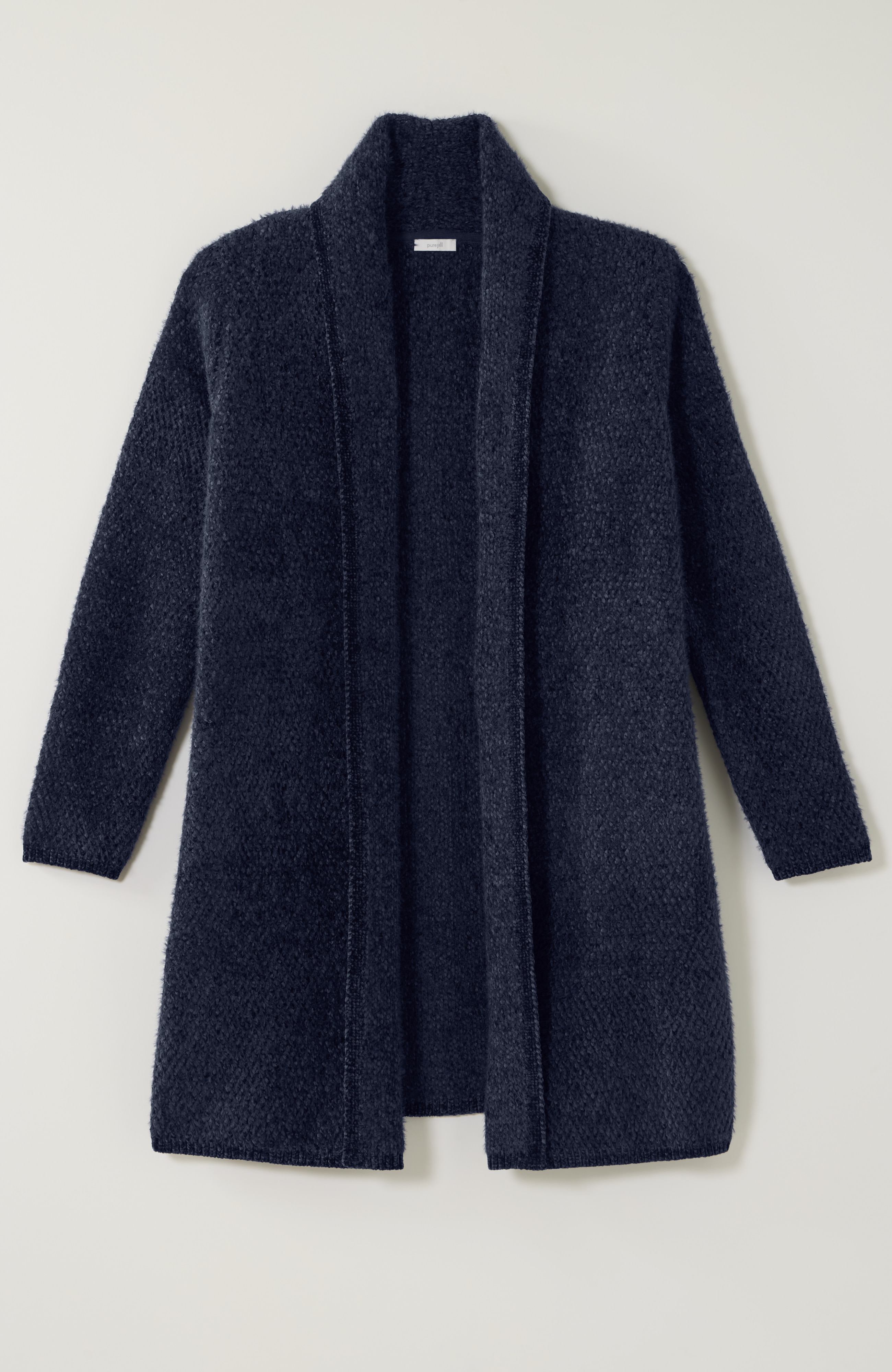 pure jill luxe-chenille open-front cardi
