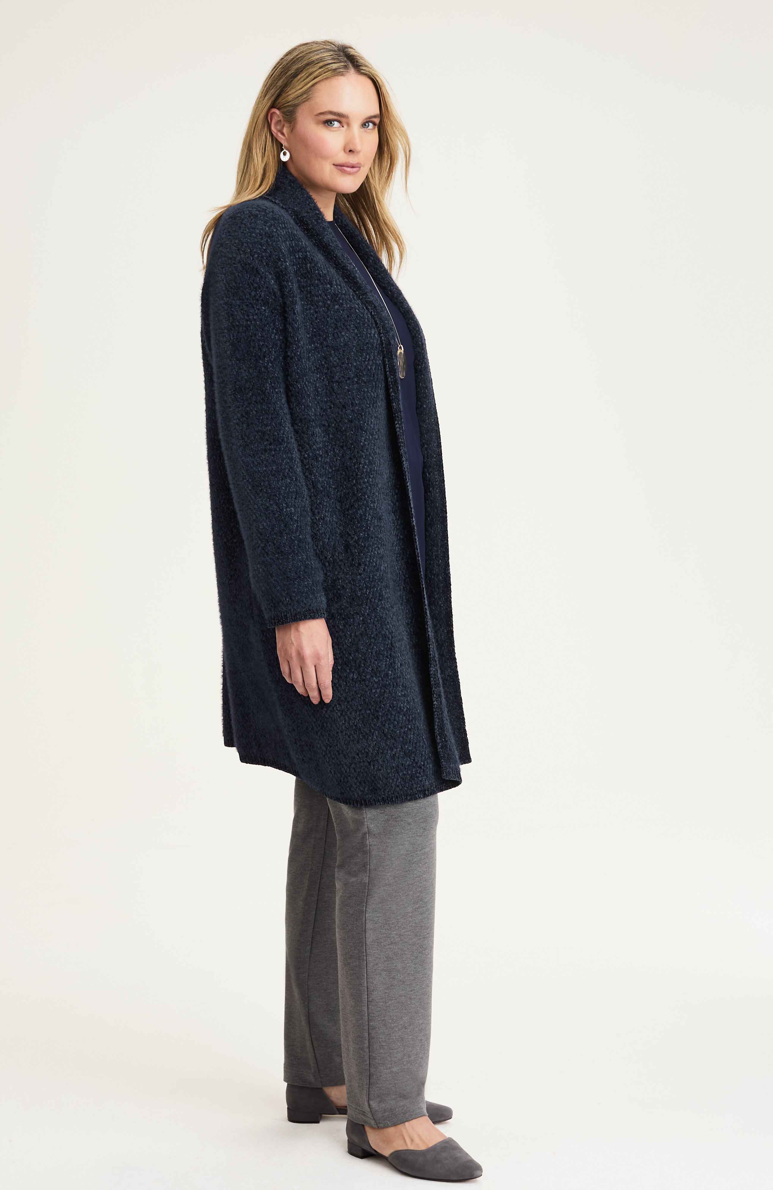 pure jill luxe-chenille open-front cardi
