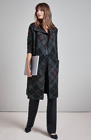Image for Wearever Shawl-Collar Open-Front Cardi