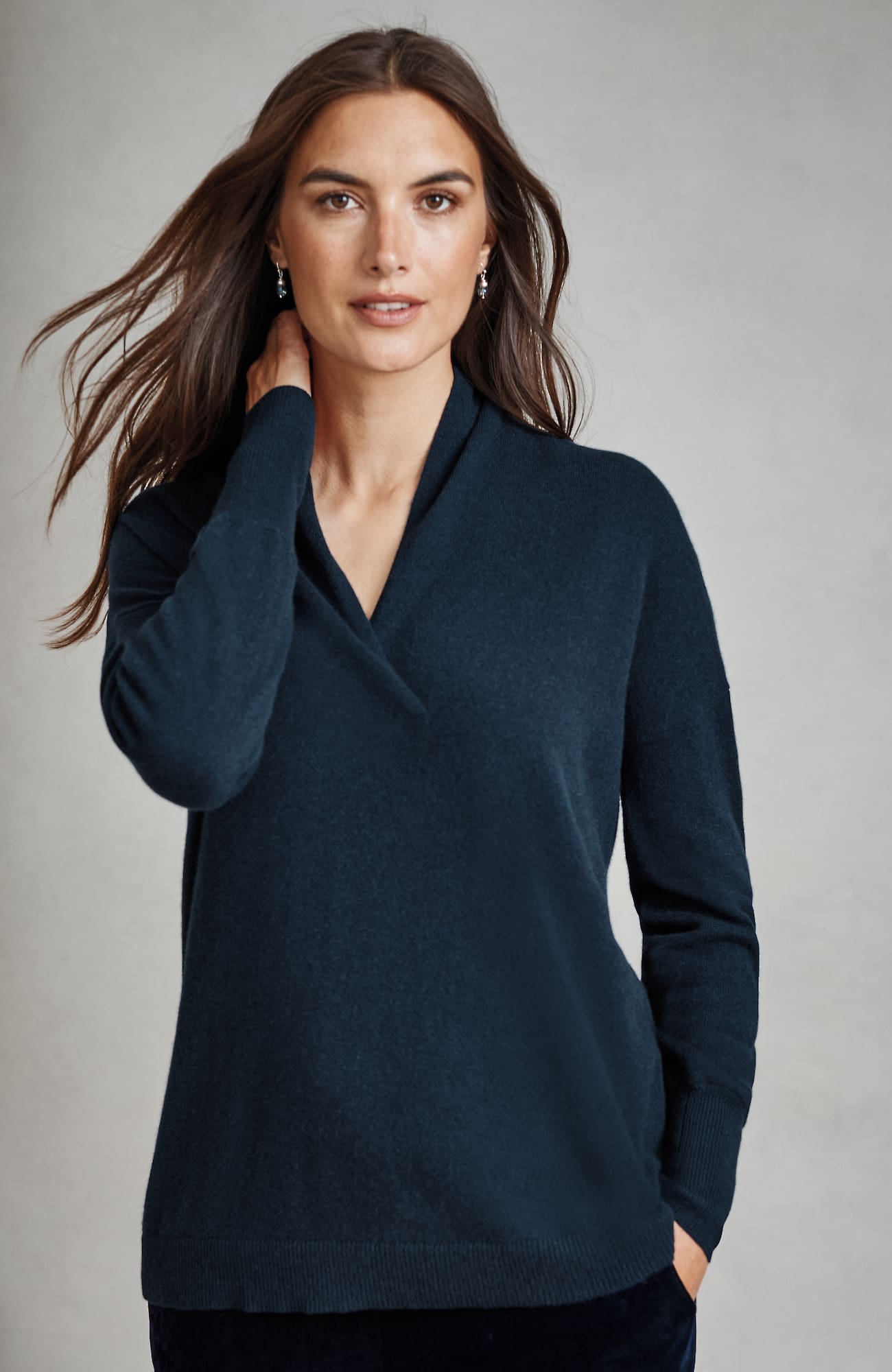 Jjill J.jill Pure Jill Recycled-cashmere Pullover V-neck Sweater