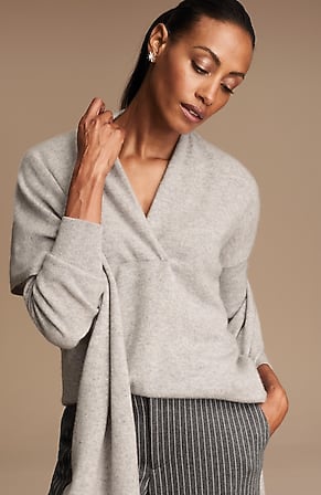 Image for Pure Jill Recycled-Cashmere Pullover V-Neck Sweater