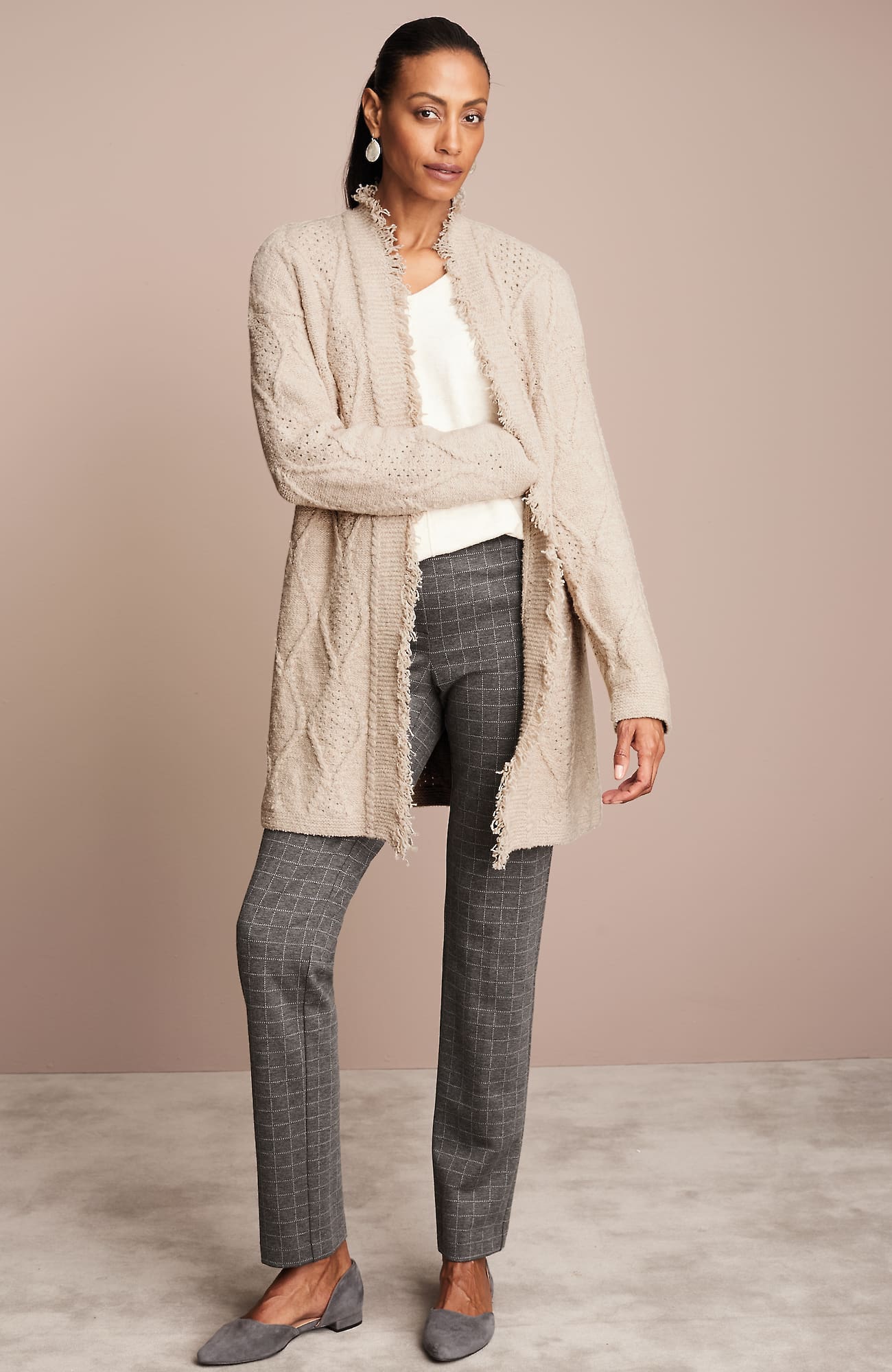Jjill J.jill Mixed-cable Long Cardigan