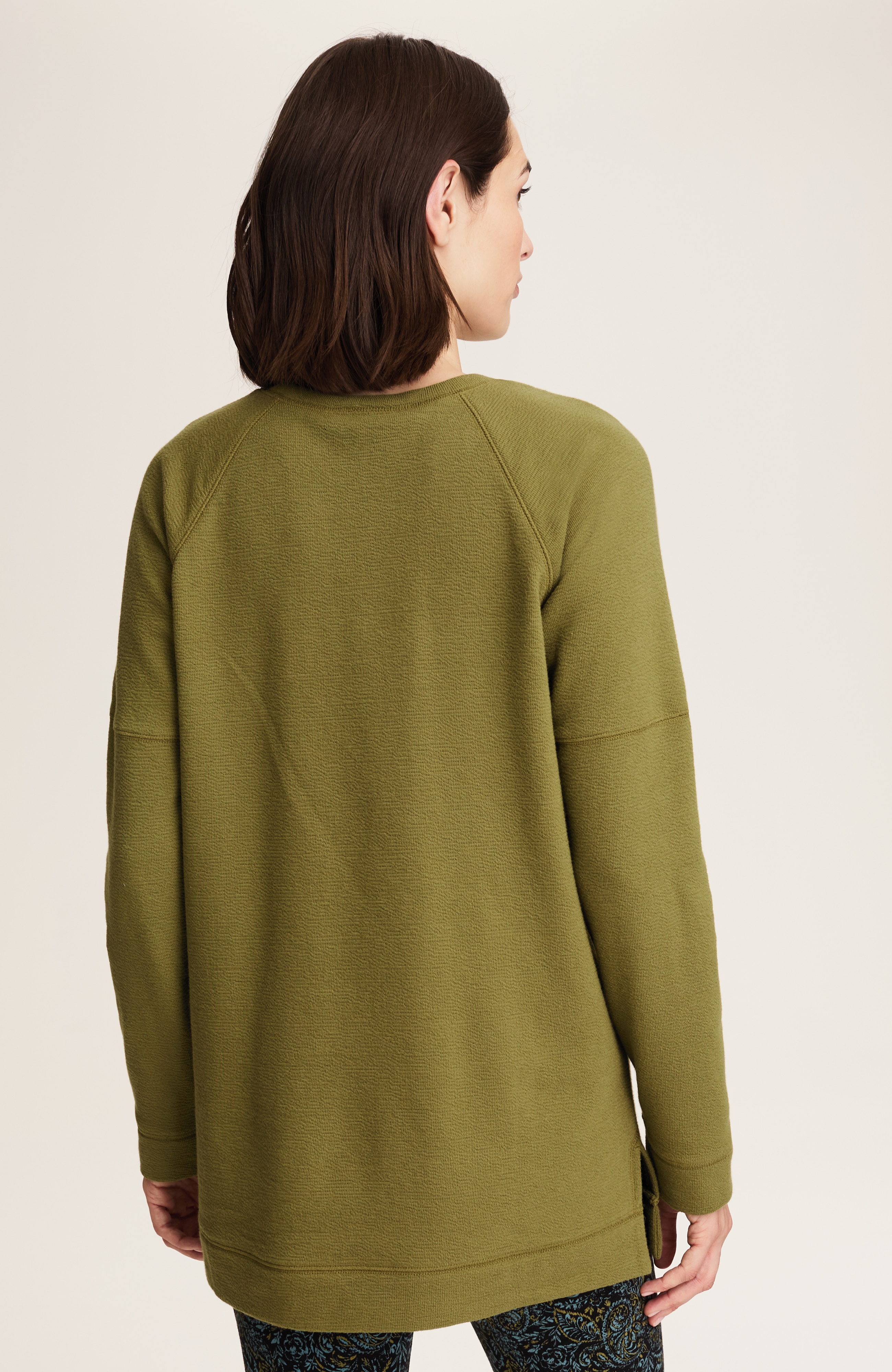 fit textured fleece tunic