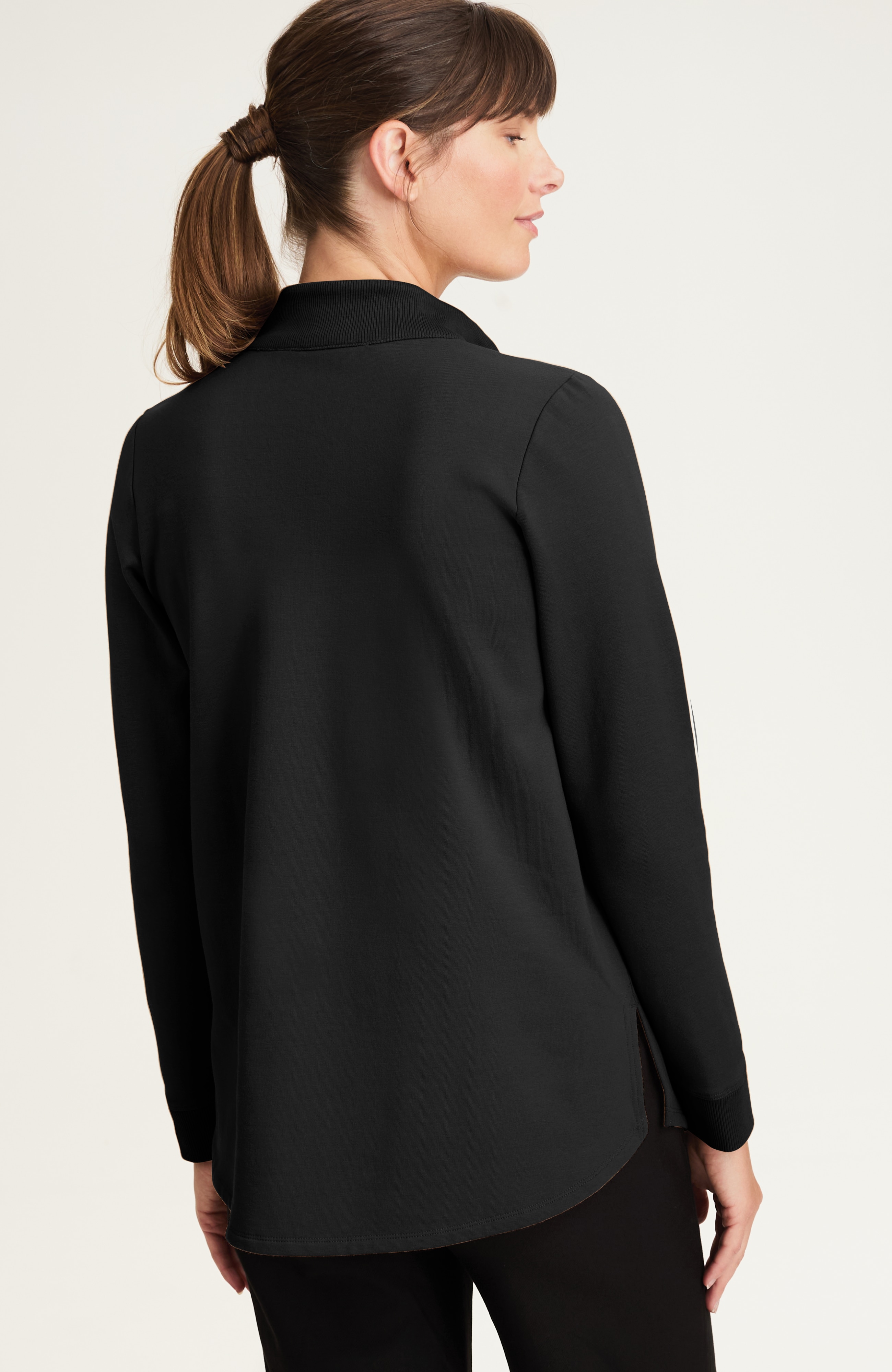 fit fleece snap-front tunic