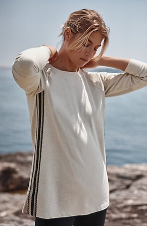 Image for Fit French Terry Crochet Tunic