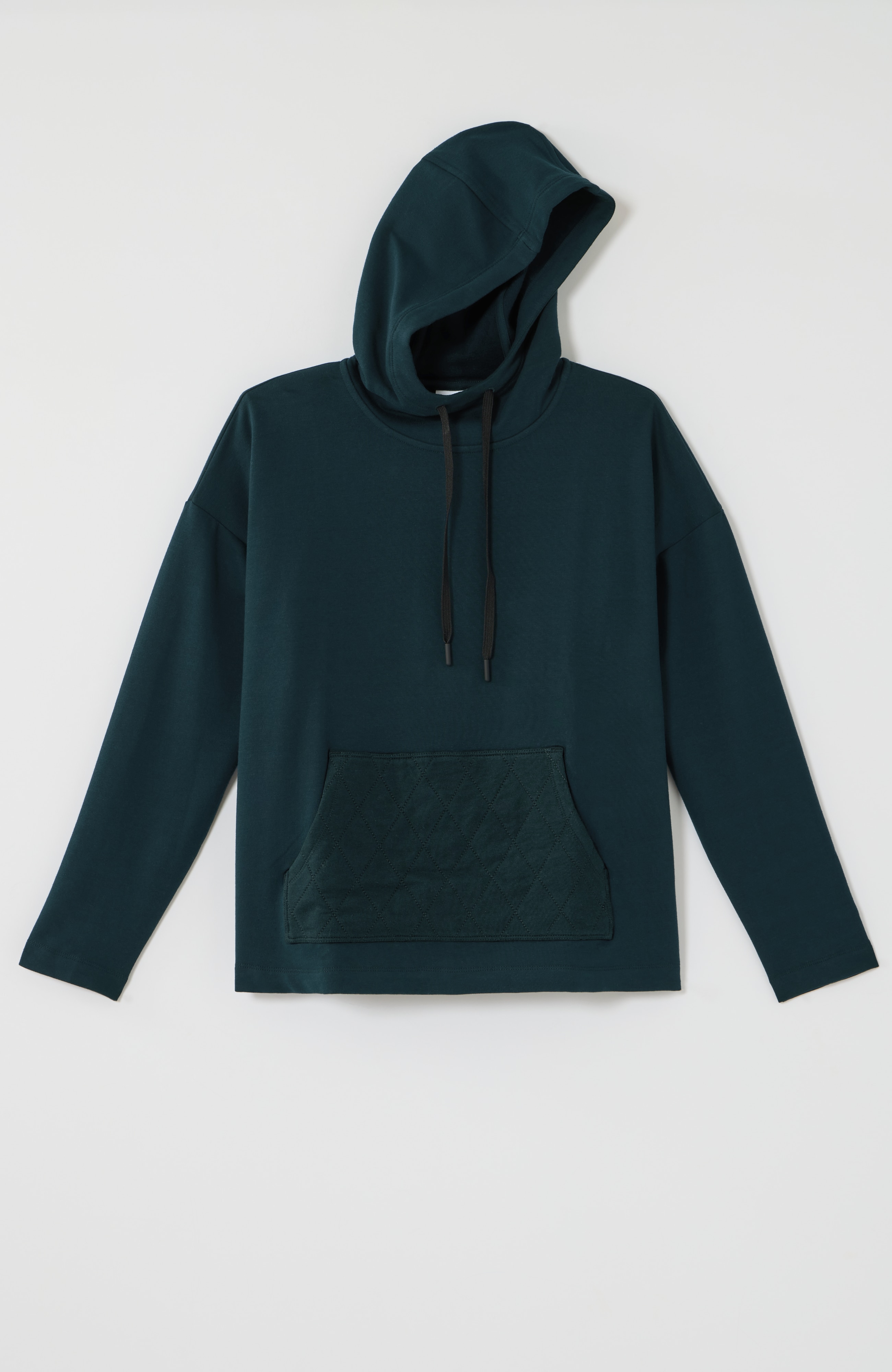 fit fleece quilted-pocket hoodie