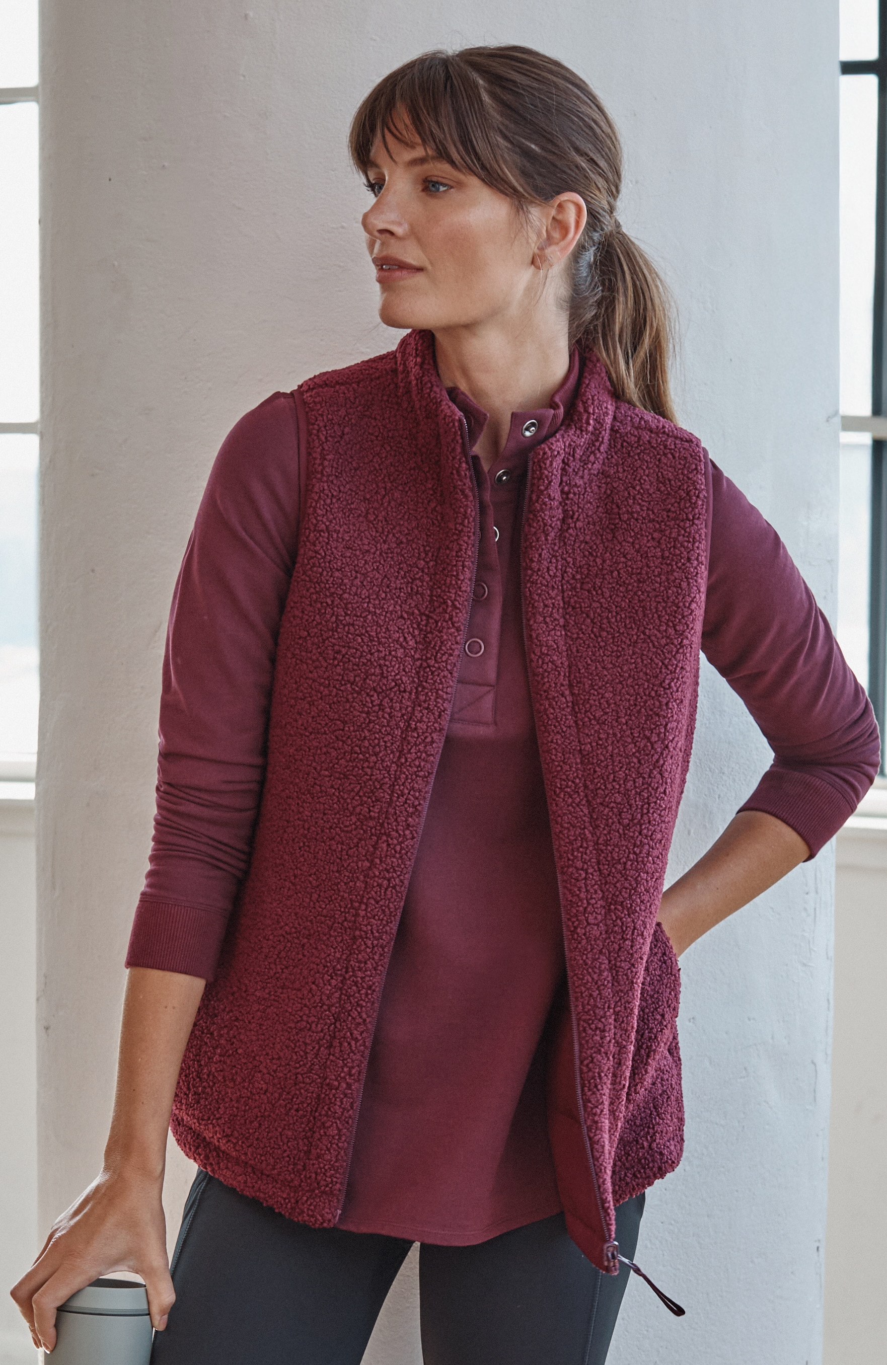 FIT REVERSIBLE SHERPA VEST | JJill
