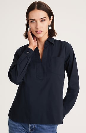 Image for Cotton-Stretch Trapunto-Stitched Popover
