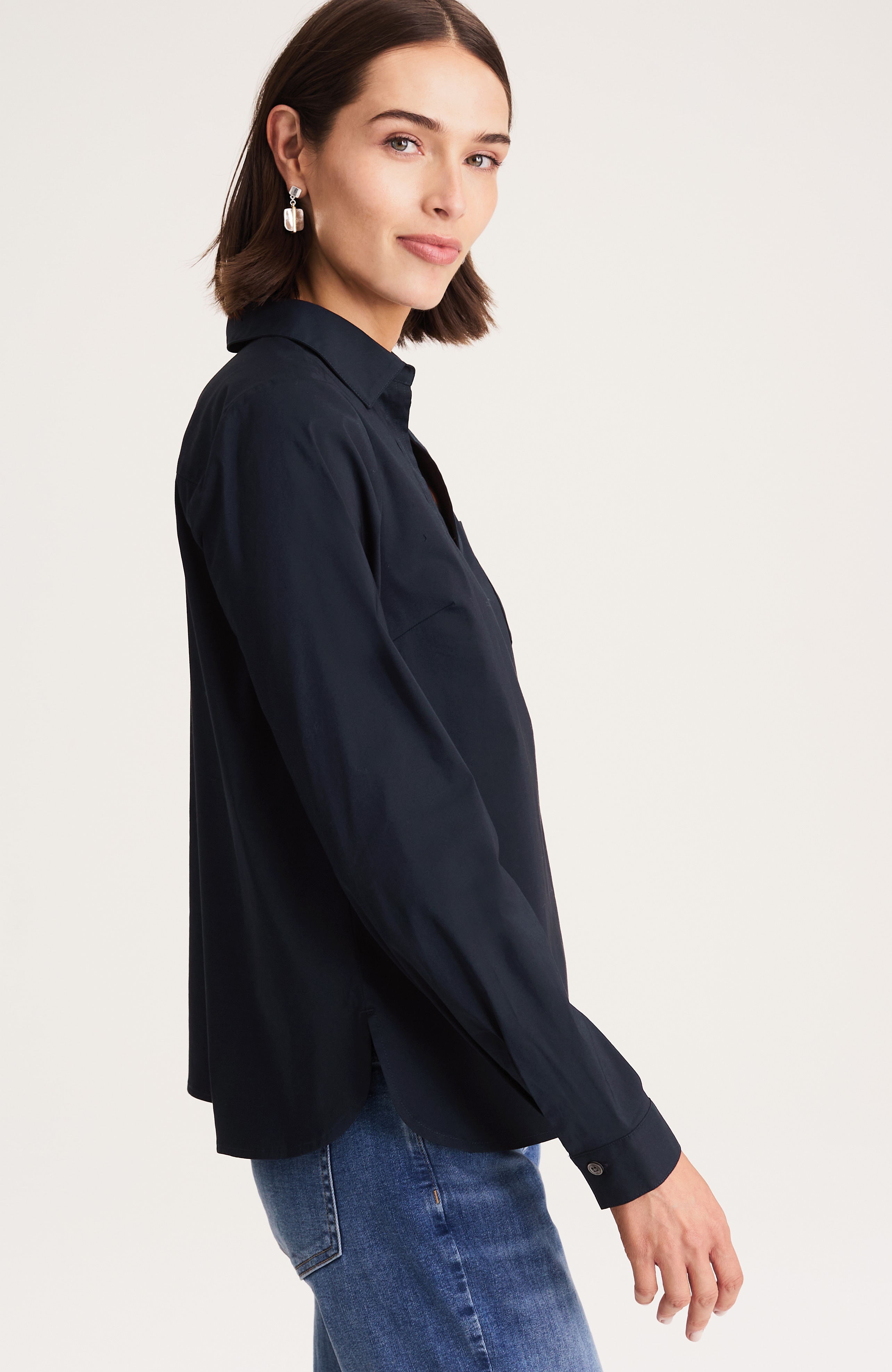 Cotton-Stretch Trapunto-Stitched Popover | JJill