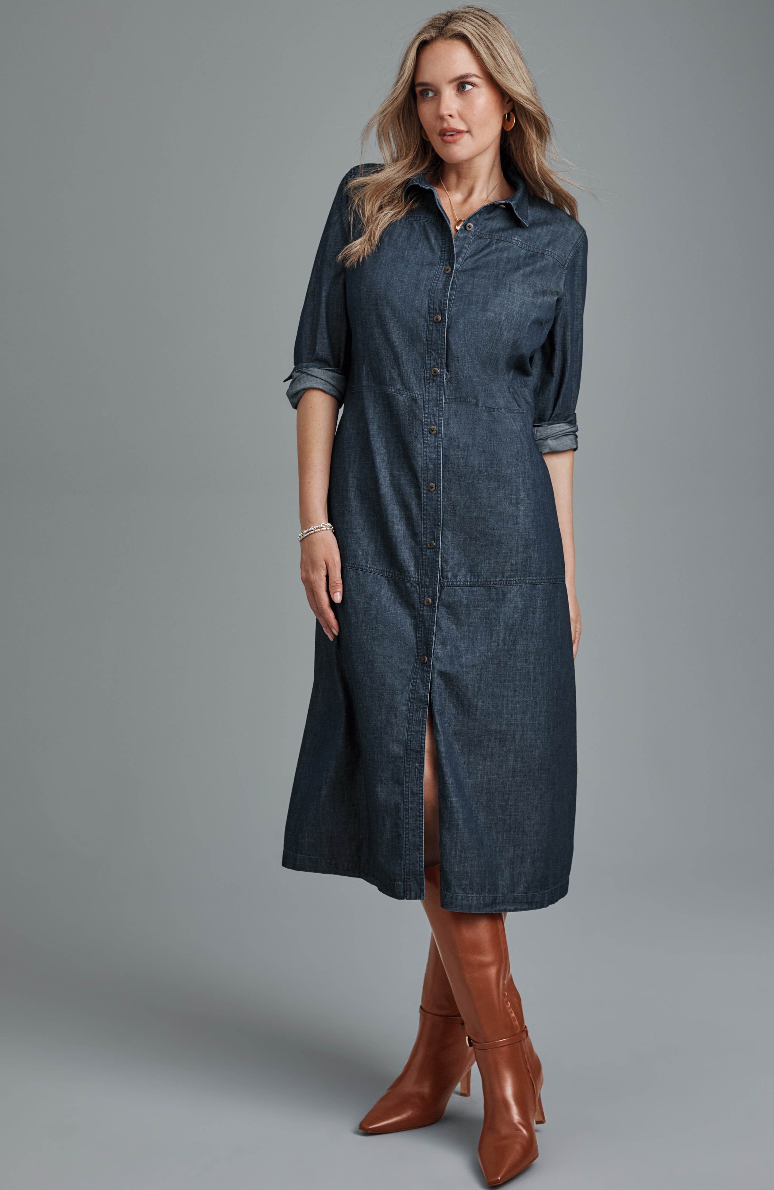 Denim Midi Shirtdress