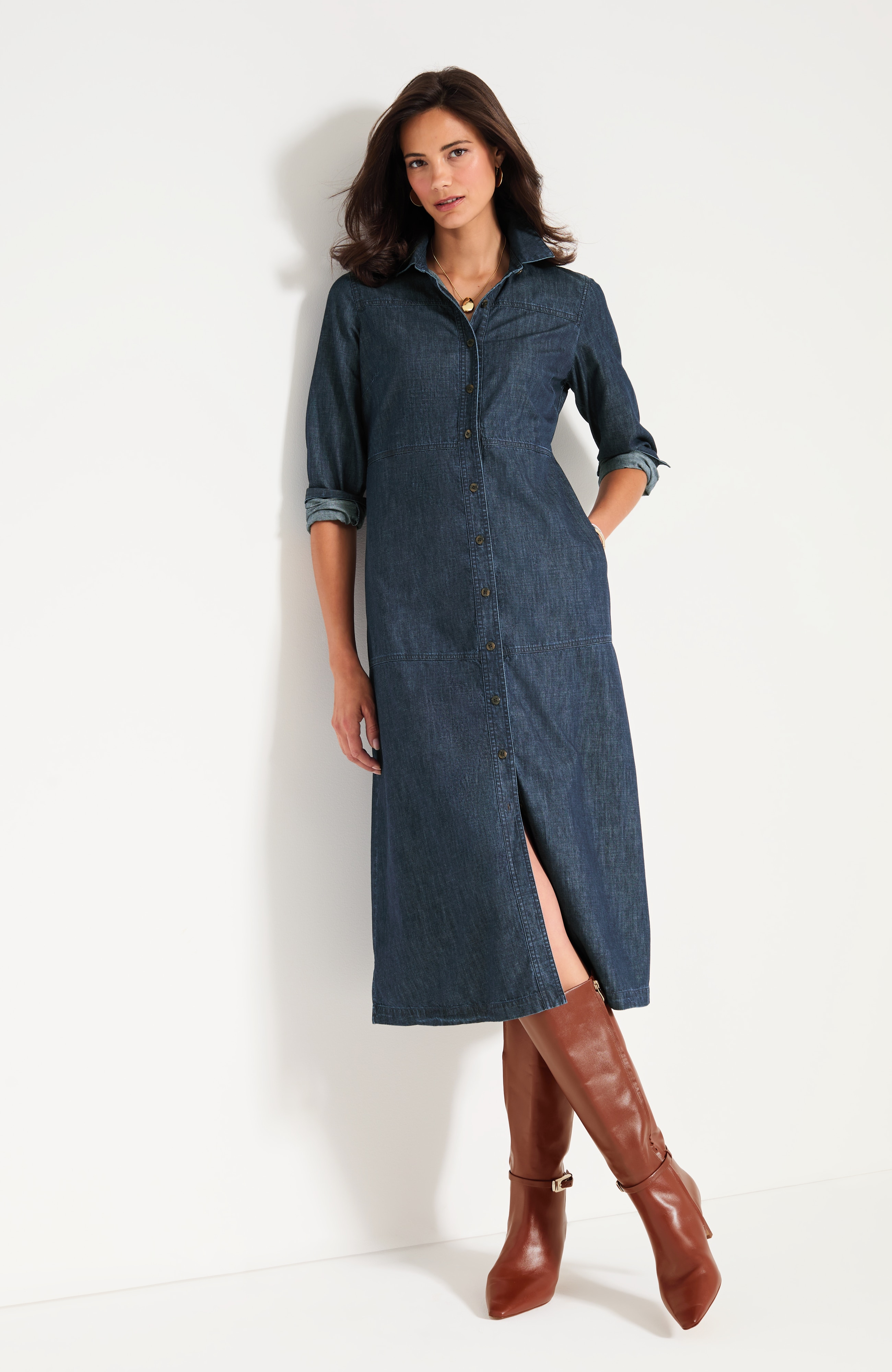 Denim Midi Shirtdress