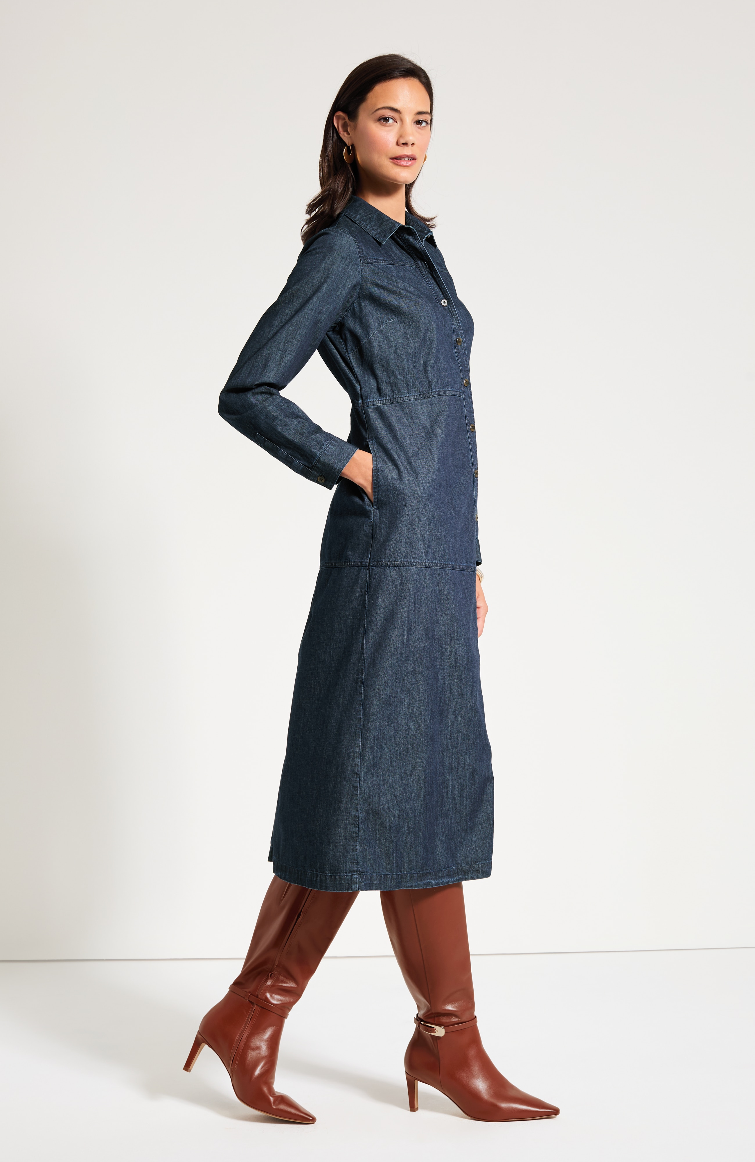 Denim Midi Shirtdress