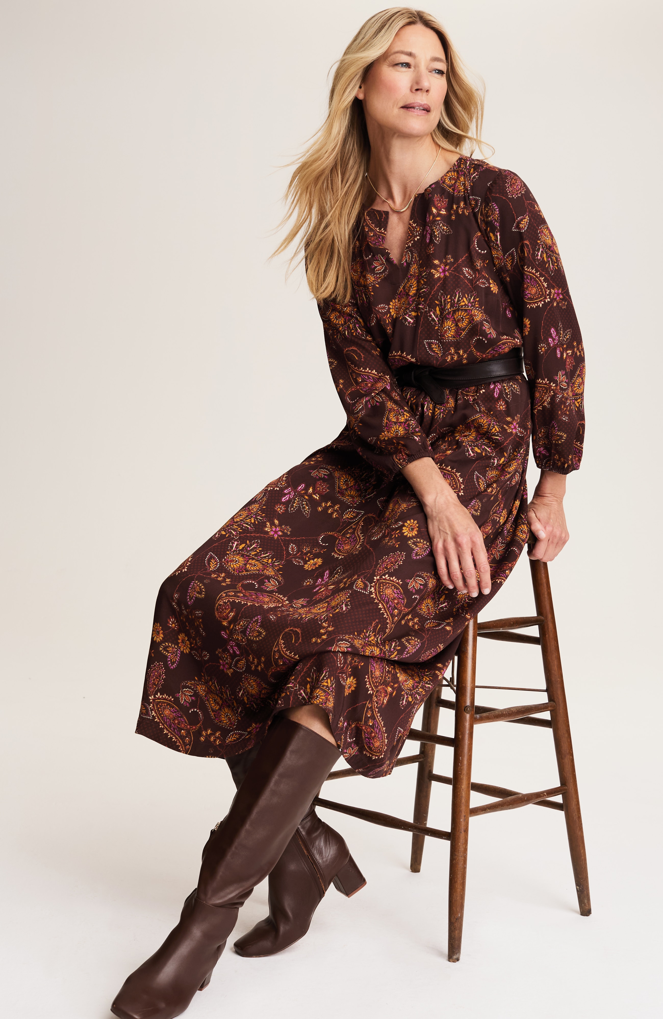 floral smocked-waist dress