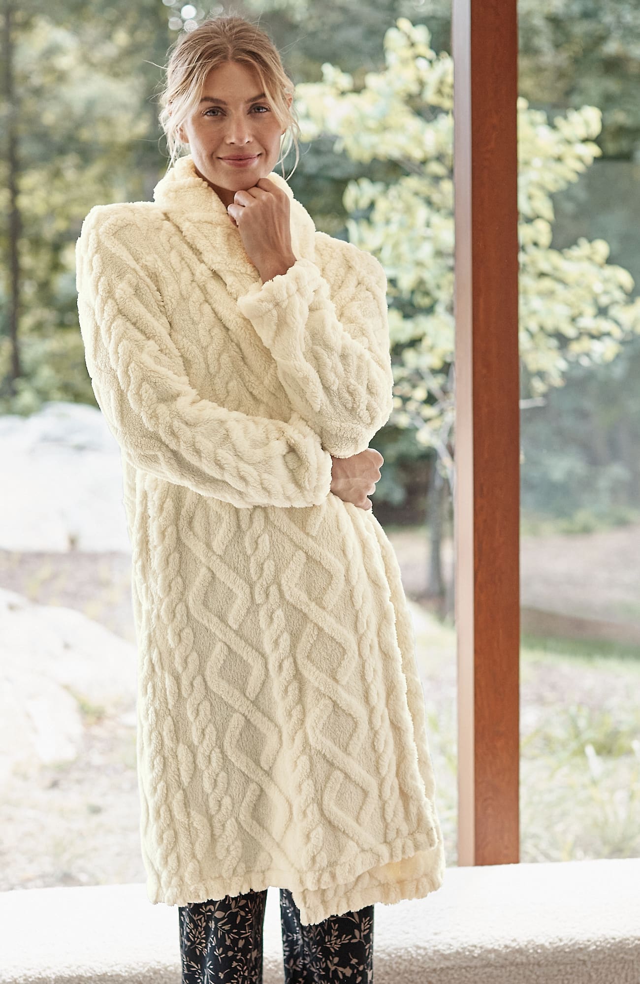 Jjill J.jill Sleep Cozy Quilted Robe In White