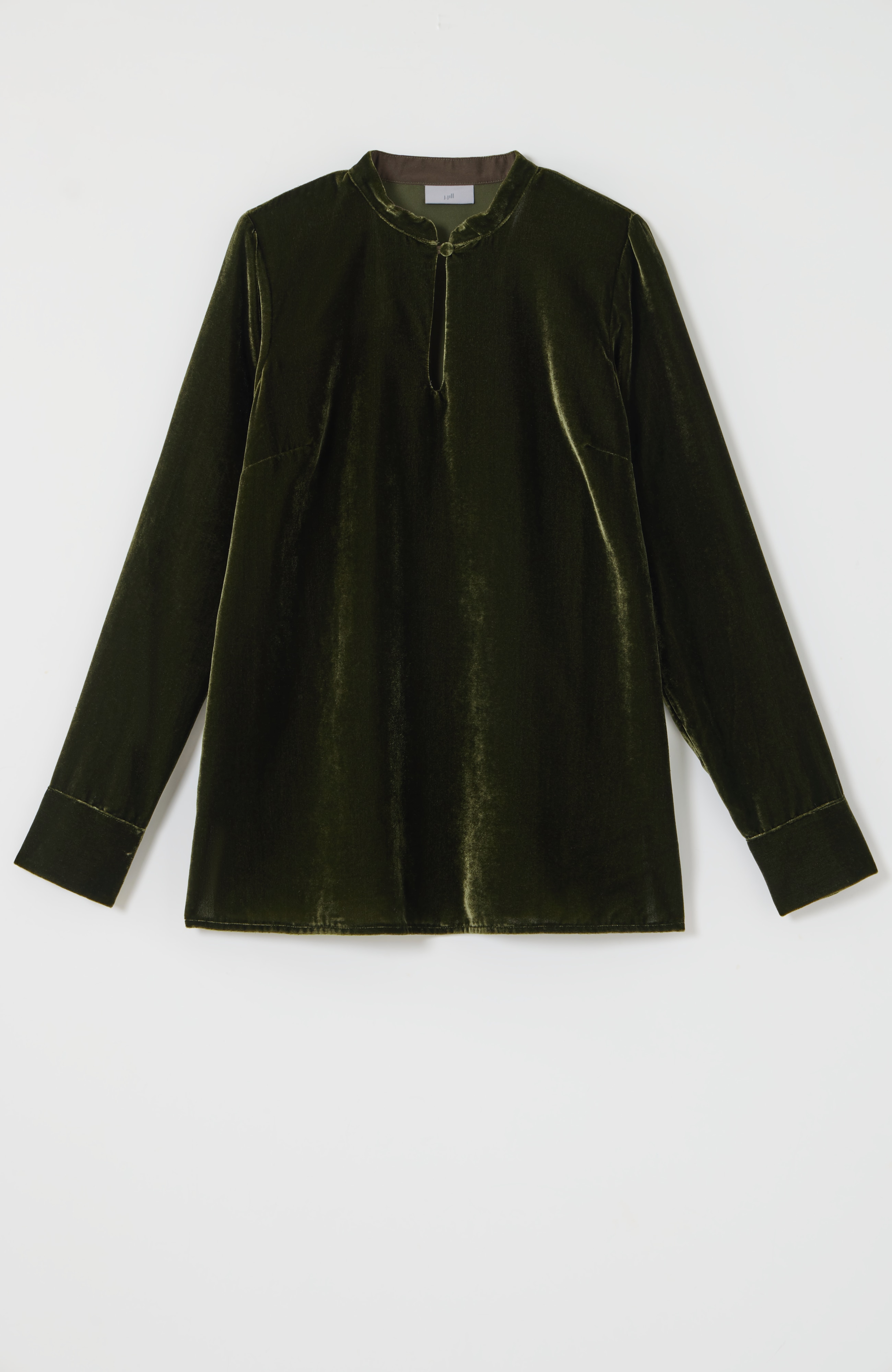 velvet stand-collar top