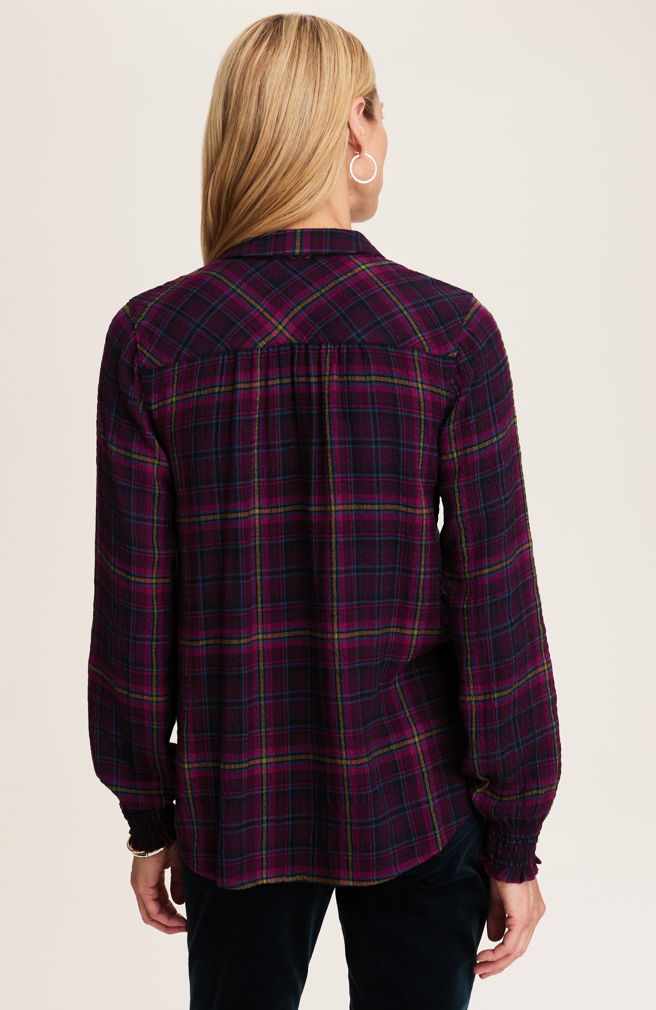 smocked plaid popover
