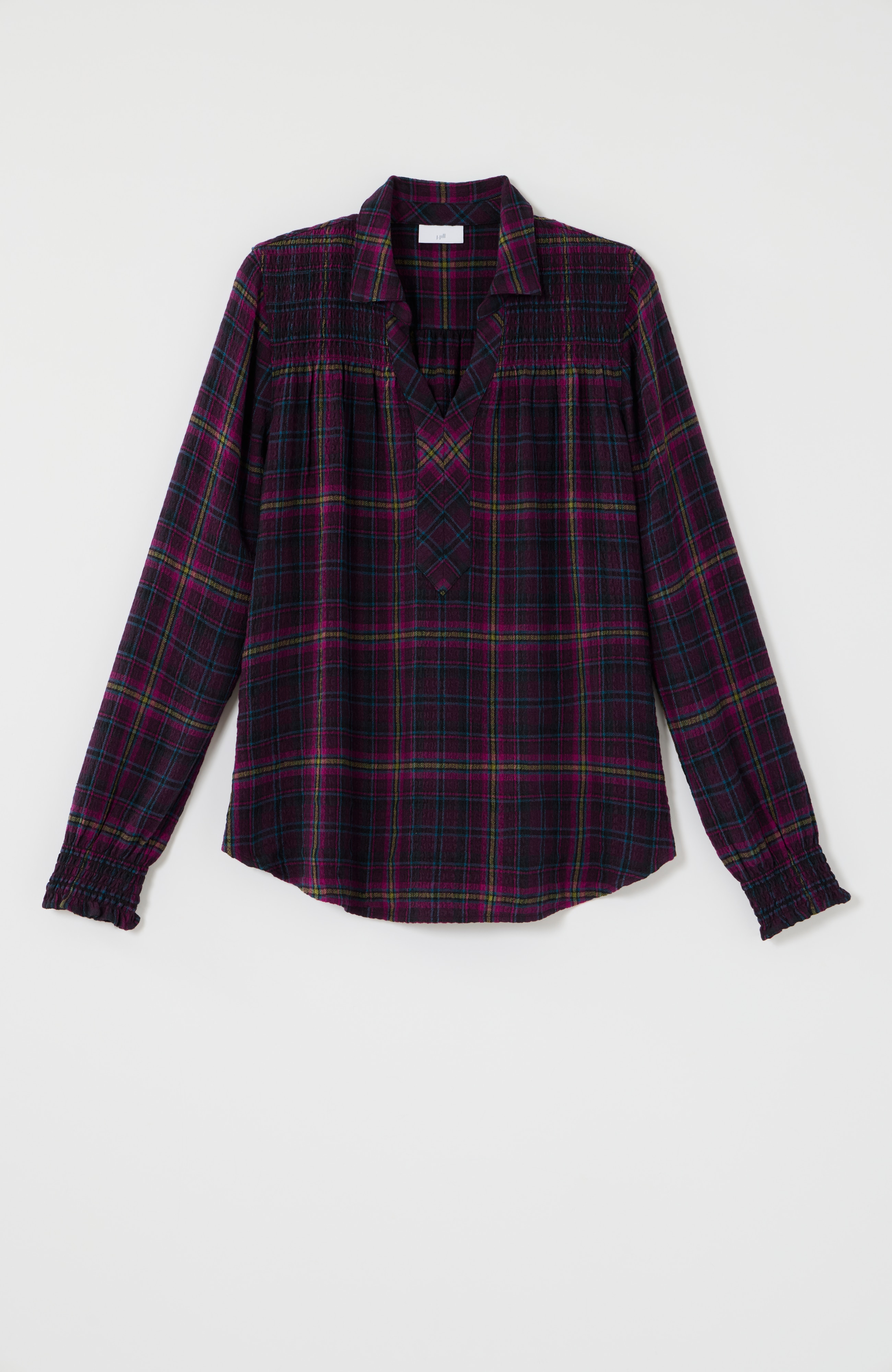 smocked plaid popover