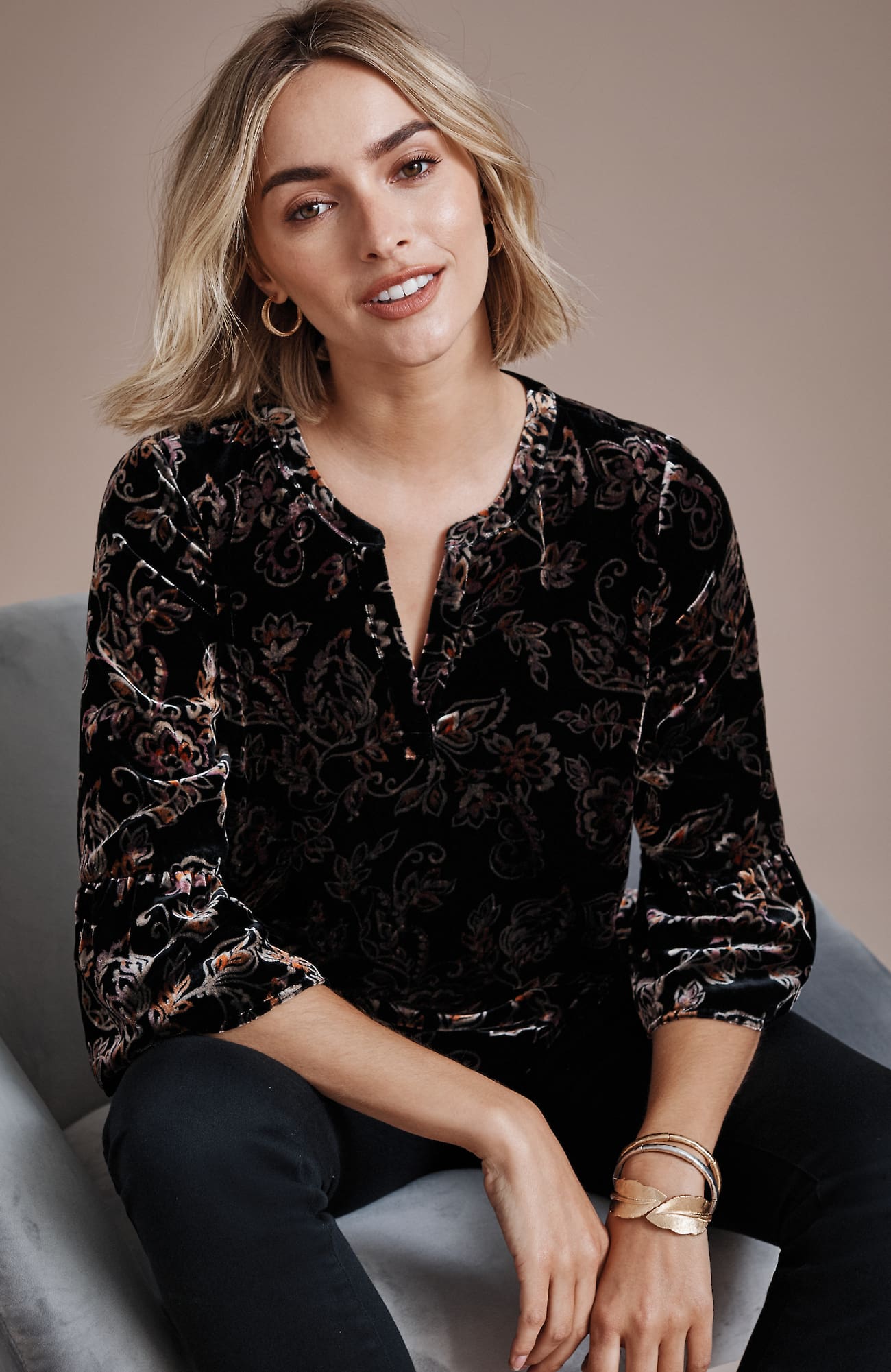 Jjill J.jill Printed Velvet Top