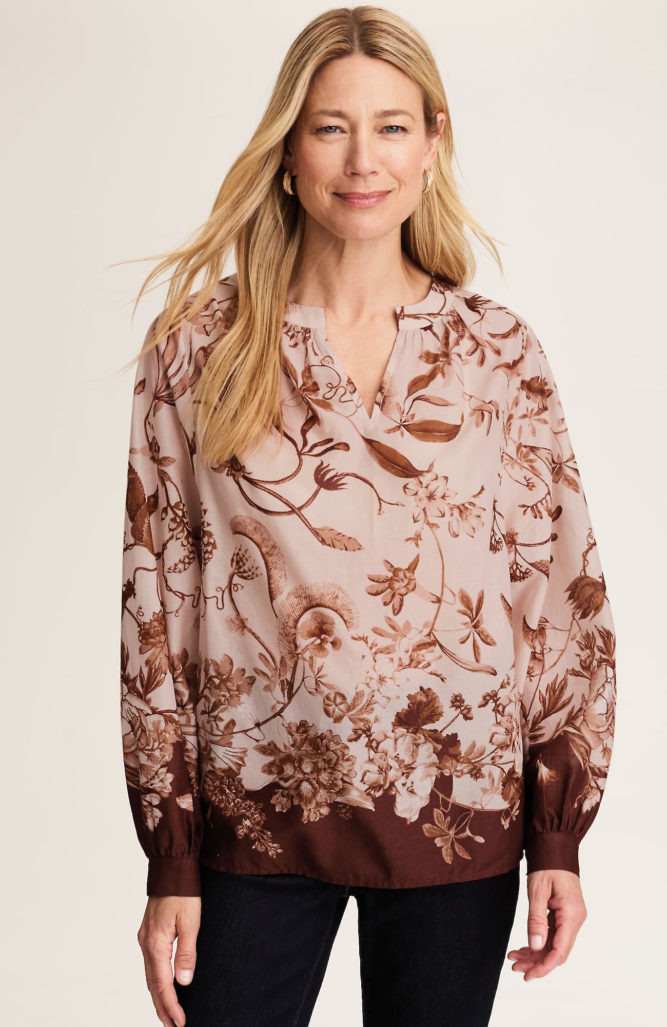 Jjill J.jill Placed-print Cotton Top