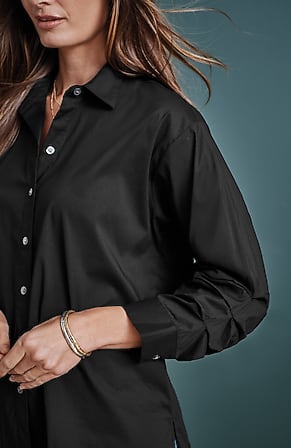 Image for Pleated-Sleeve Button-Front Shirt