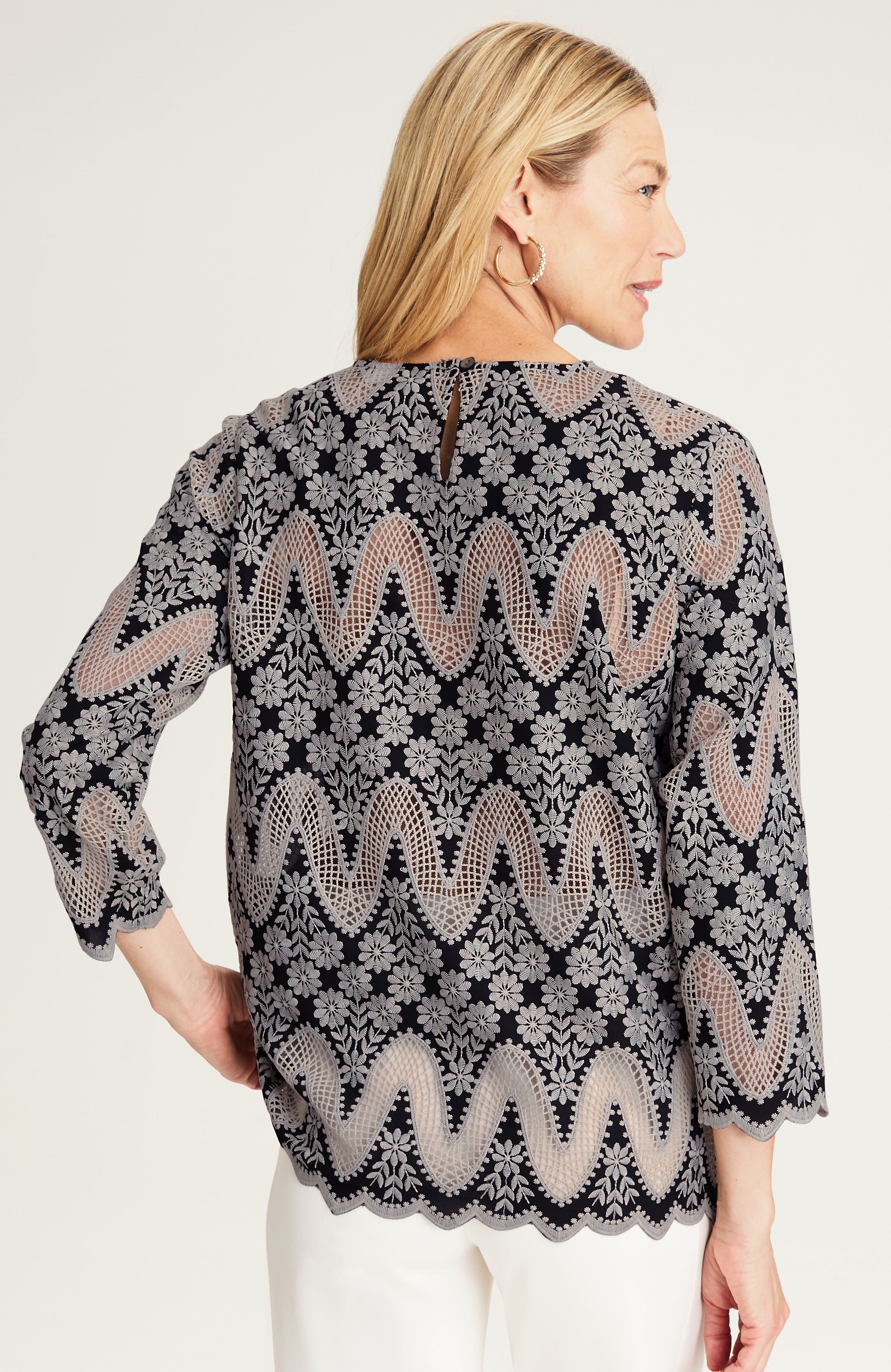 embroidered lace top