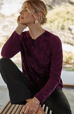 Image for Pure Jill Embroidered-Corduroy Jacket